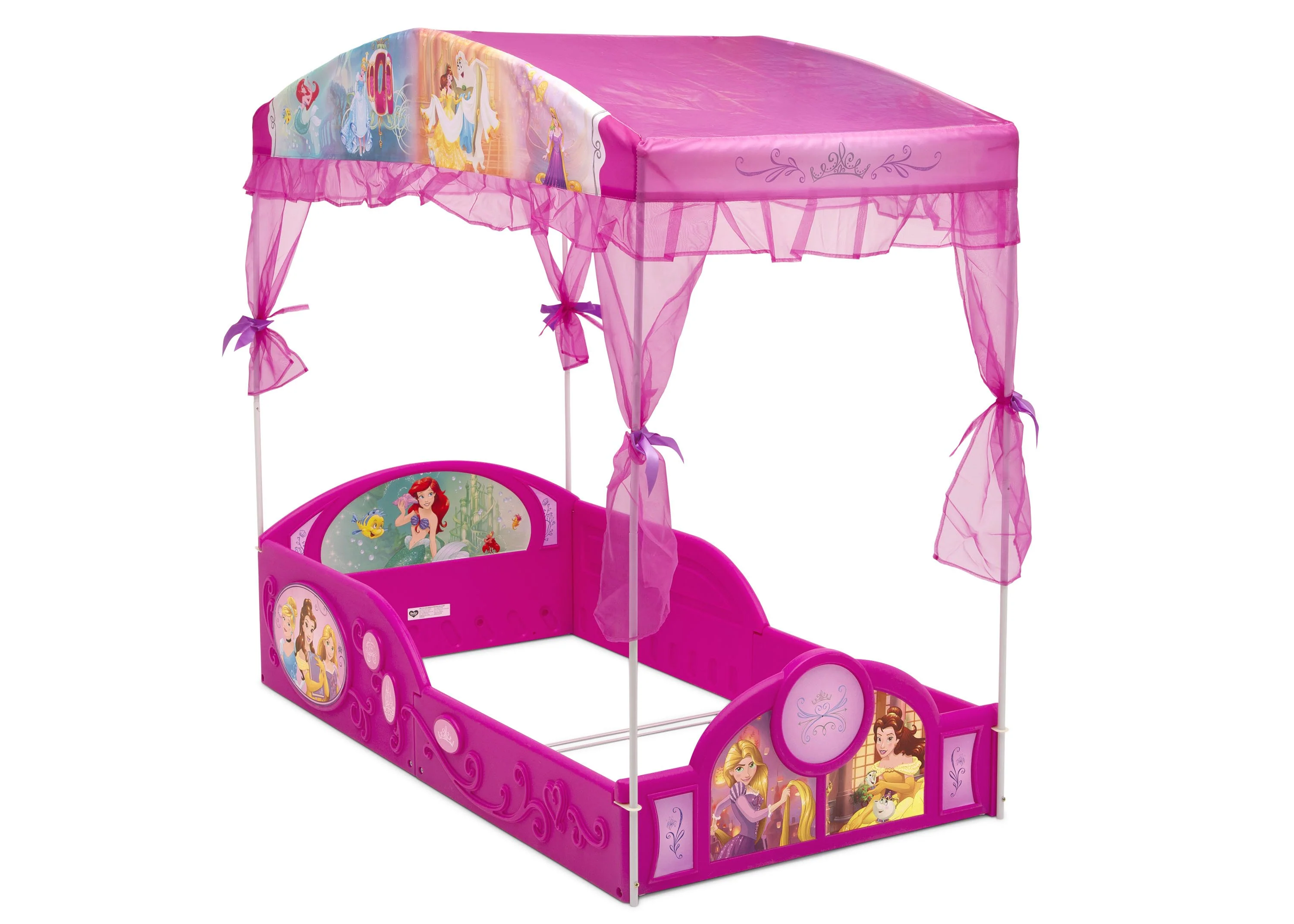 Disney Princess Plastic Sleep and Play Toddler Bed with Canopy by Delta Children - Image 4