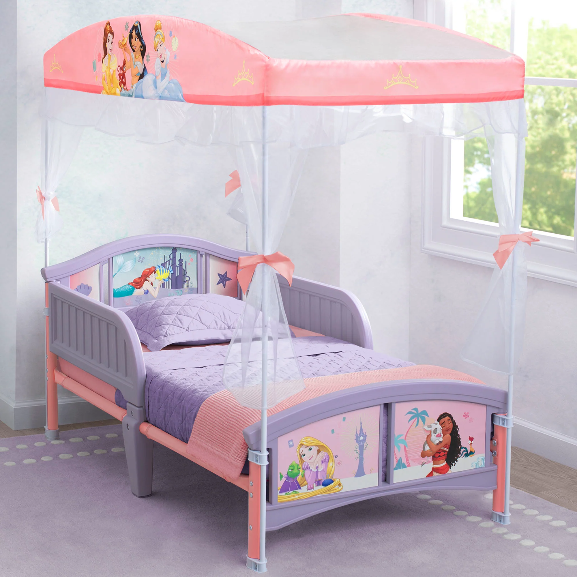 Princess Plastic Toddler Bed with Canopy - Image 4