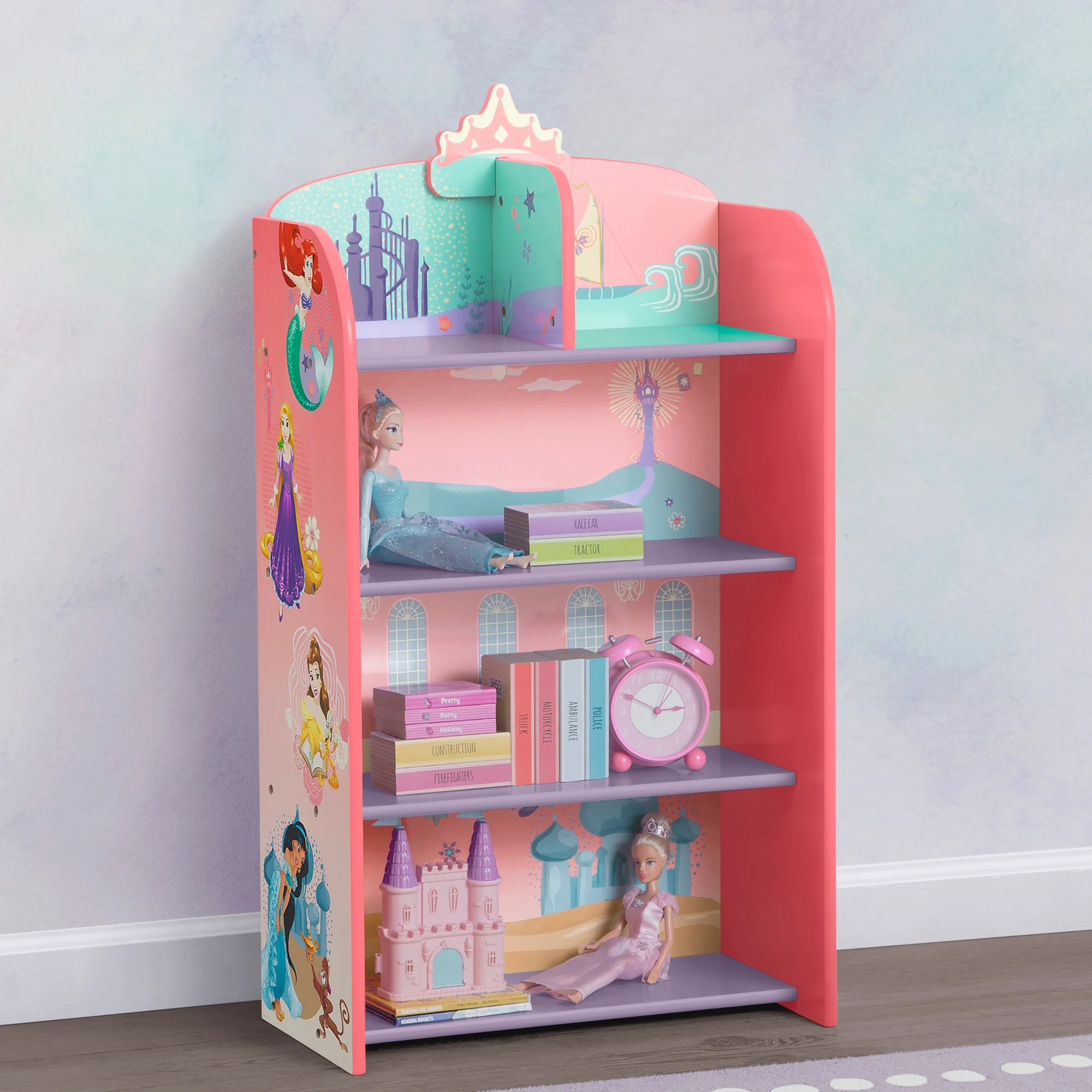 Disney Princess Wooden Playhouse 4-Shelf Bookcase - Image 5