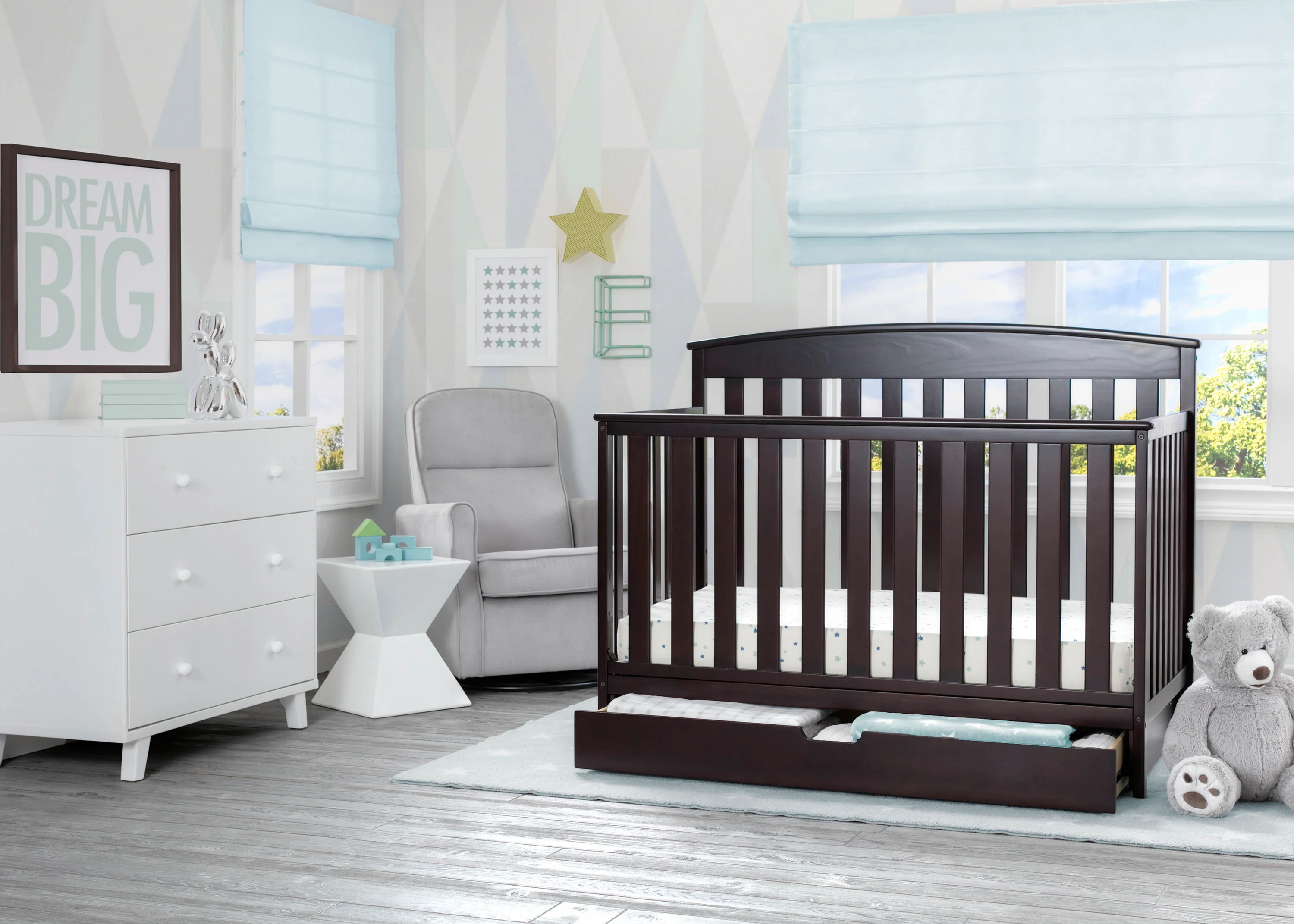 Duke 4-in-1 Convertible Baby Crib with Under Drawer - Image 2