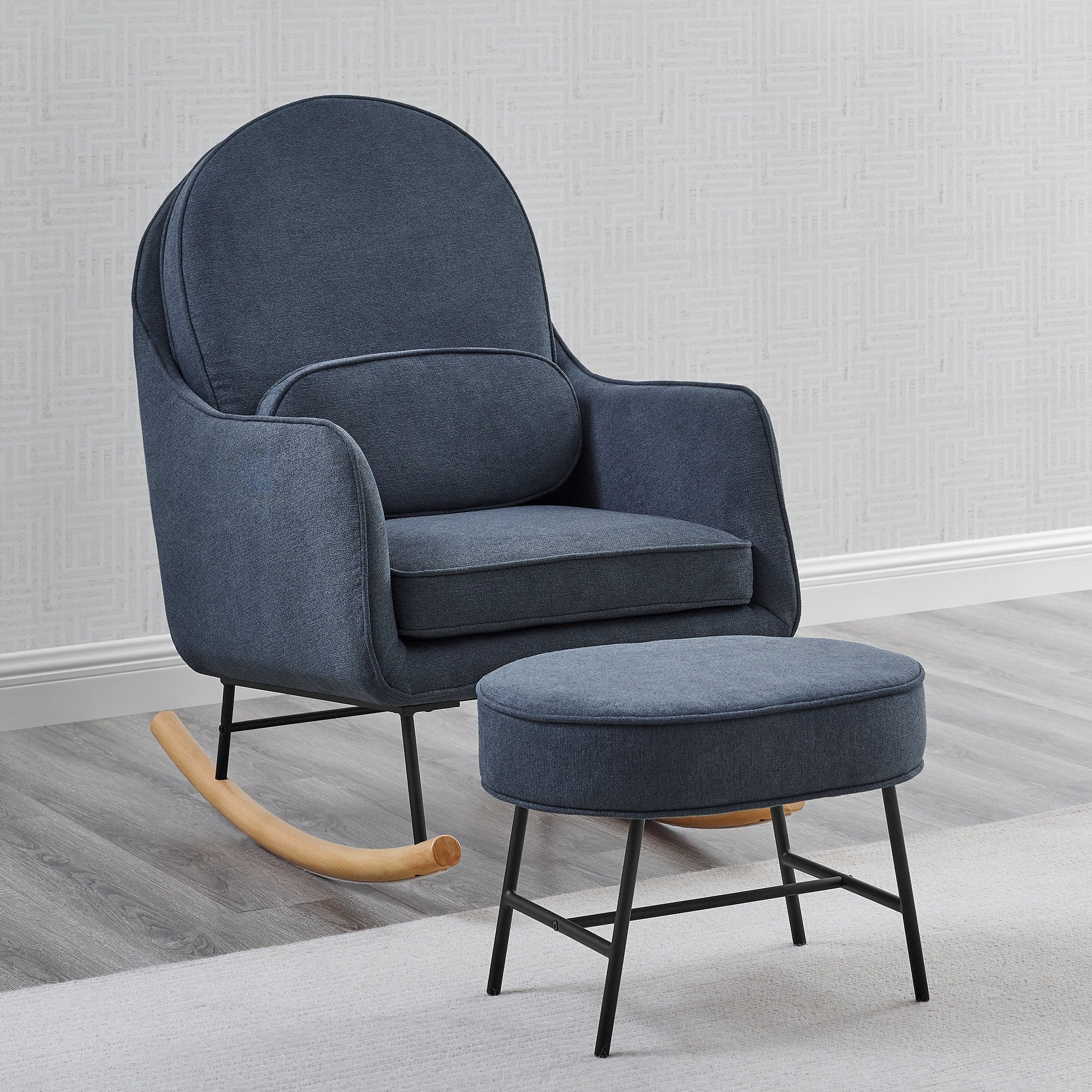 Ella Rocker & Ottoman with LiveSmart Evolve Fabric - Image 11