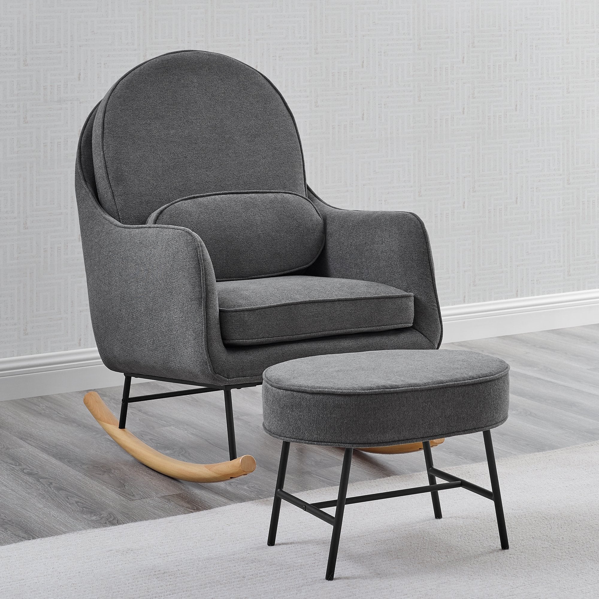 Ella Rocker & Ottoman with LiveSmart Evolve Fabric - Image 6