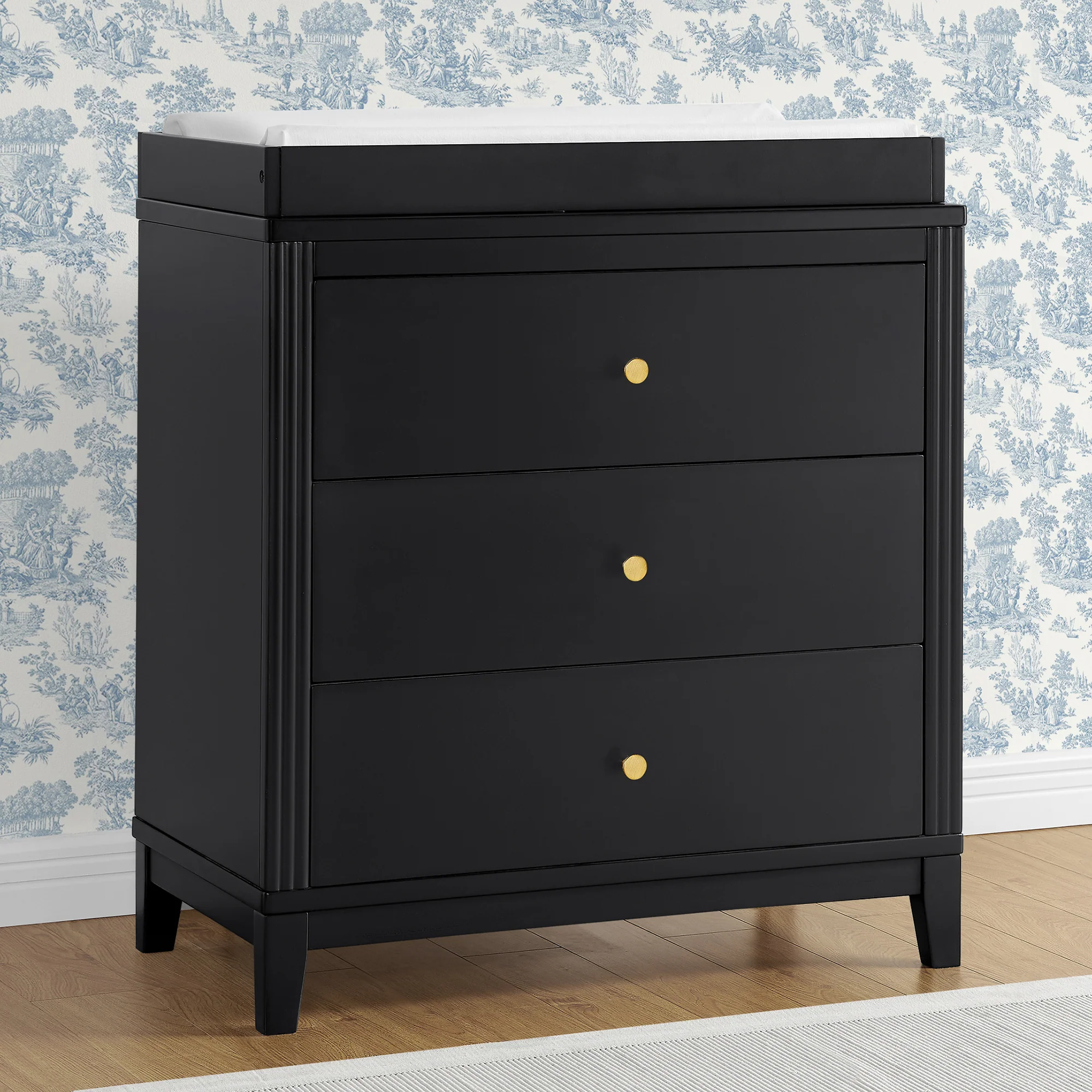 Eloise 3 Drawer Dresser with Changing Top and Interlocking Drawers - Image 44