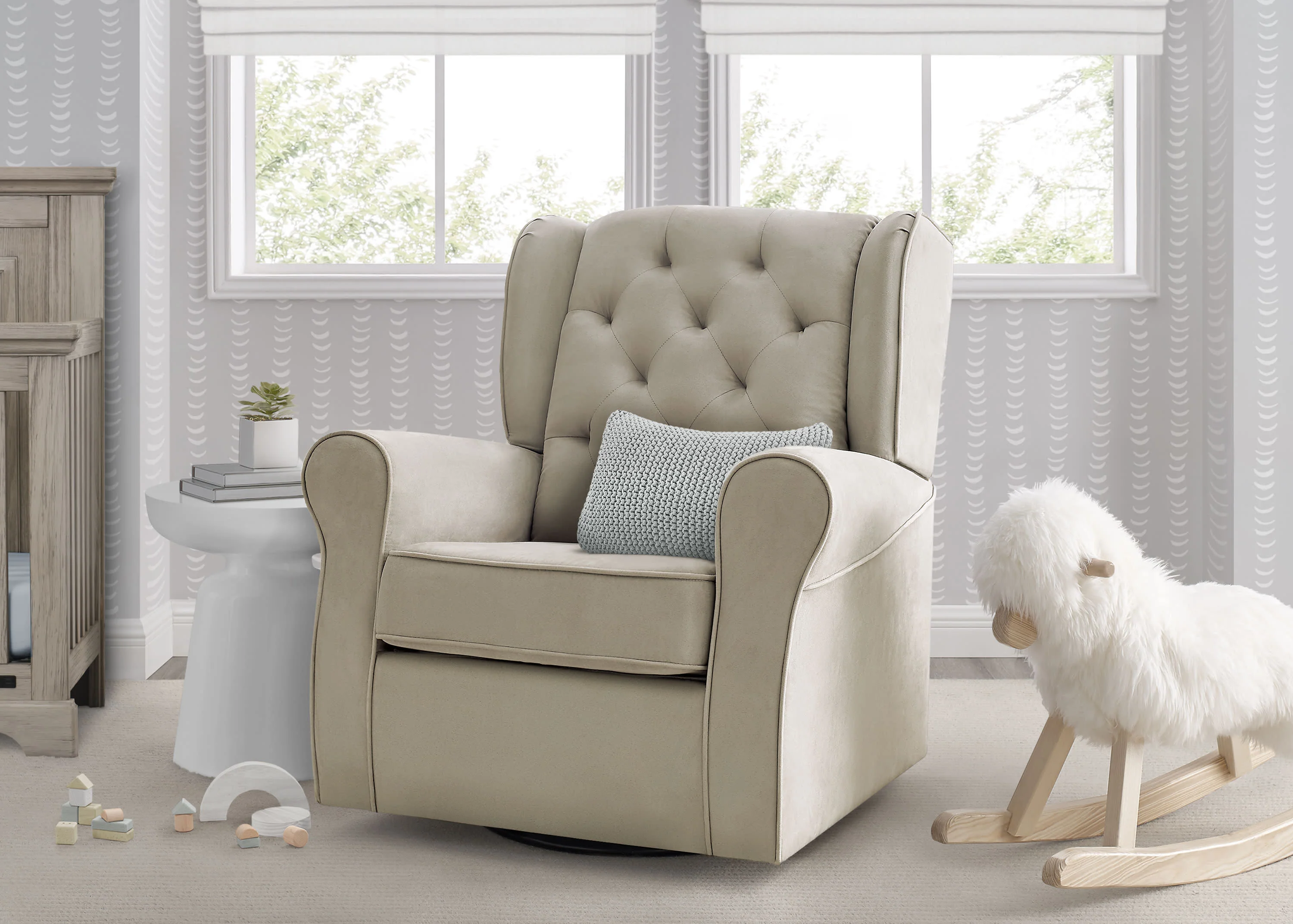 Emerson Nursery Glider Swivel Rocker Chair - Image 6