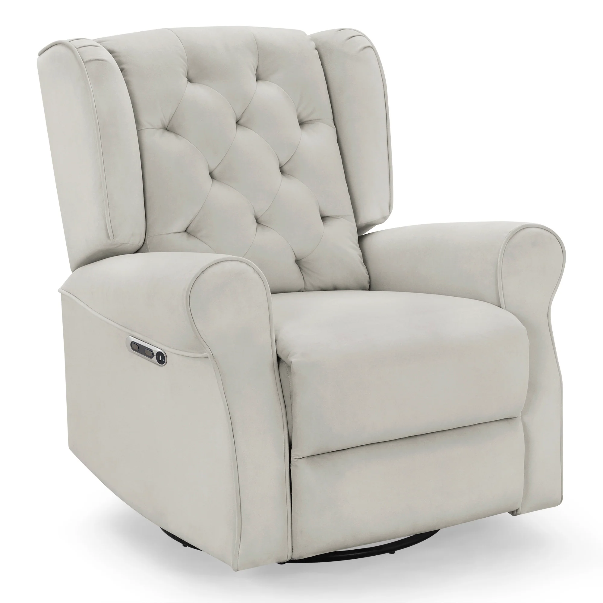 Emmie Electronic Power Recliner and Swivel Glider with USB Port in LiveSmart Performance Fabric - Image 11