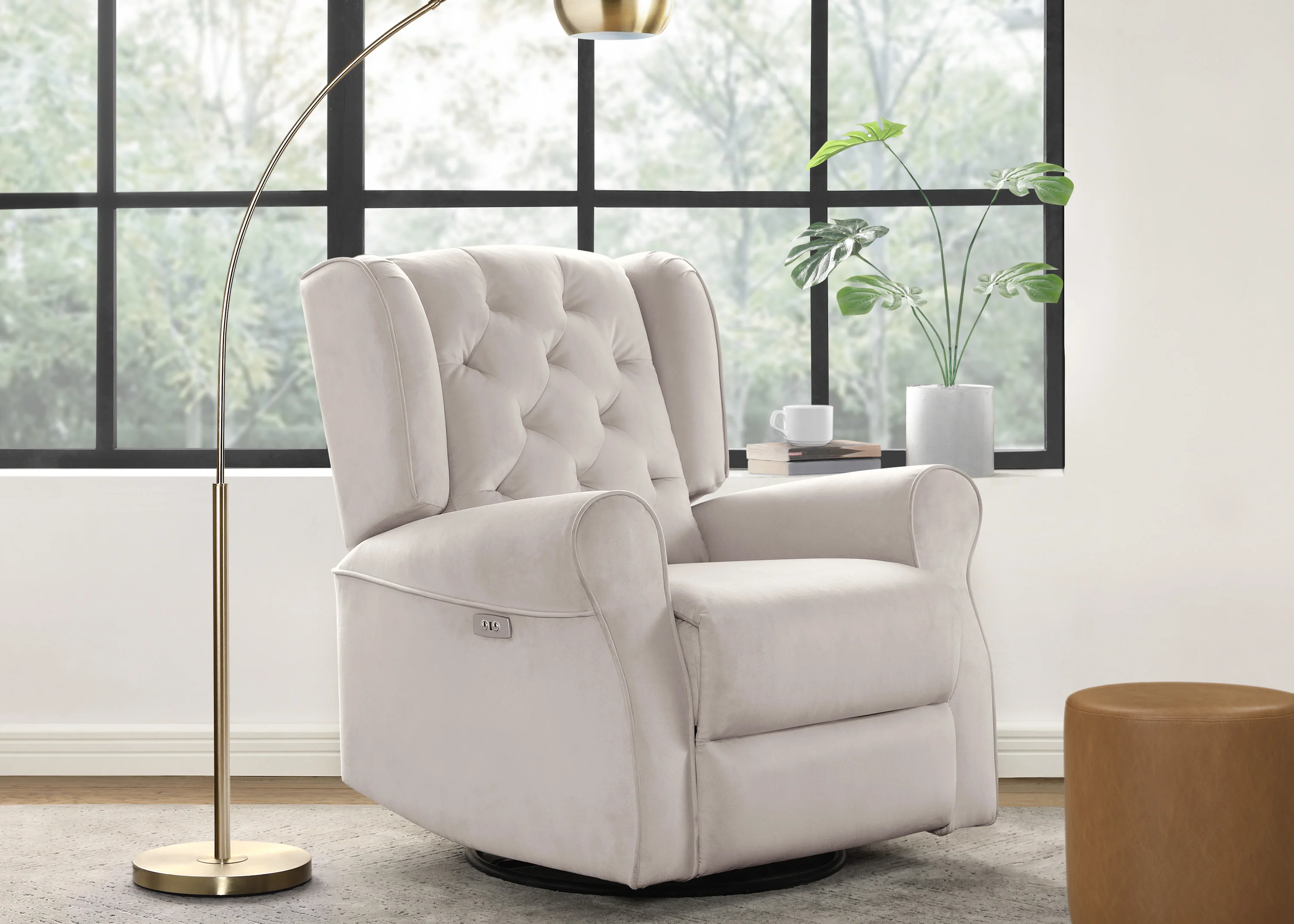 Emmie Electronic Power Recliner and Swivel Glider with USB Port in LiveSmart Performance Fabric - Image 14