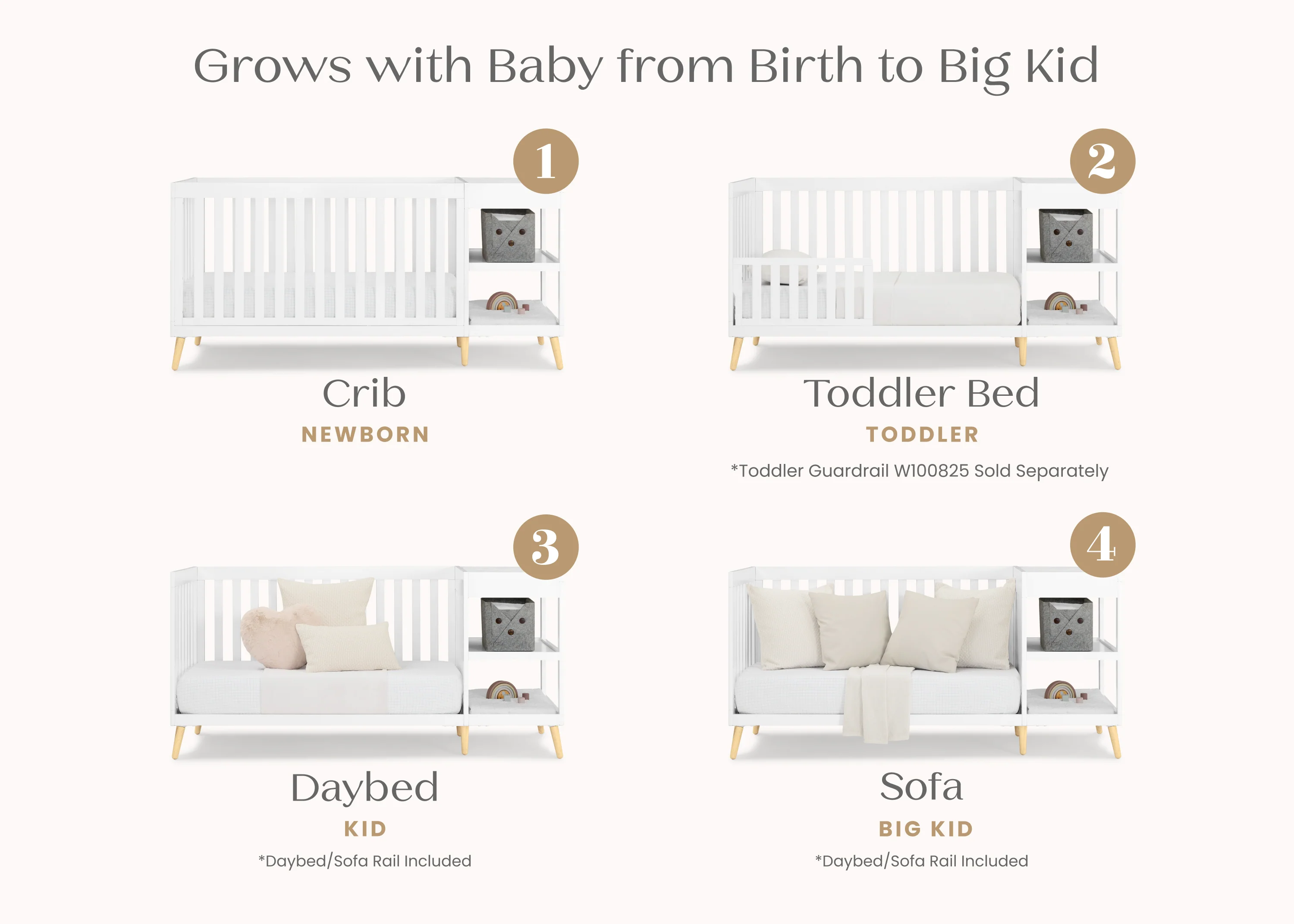 Essex 4-in-1 Convertible Crib and Changer - Image 3