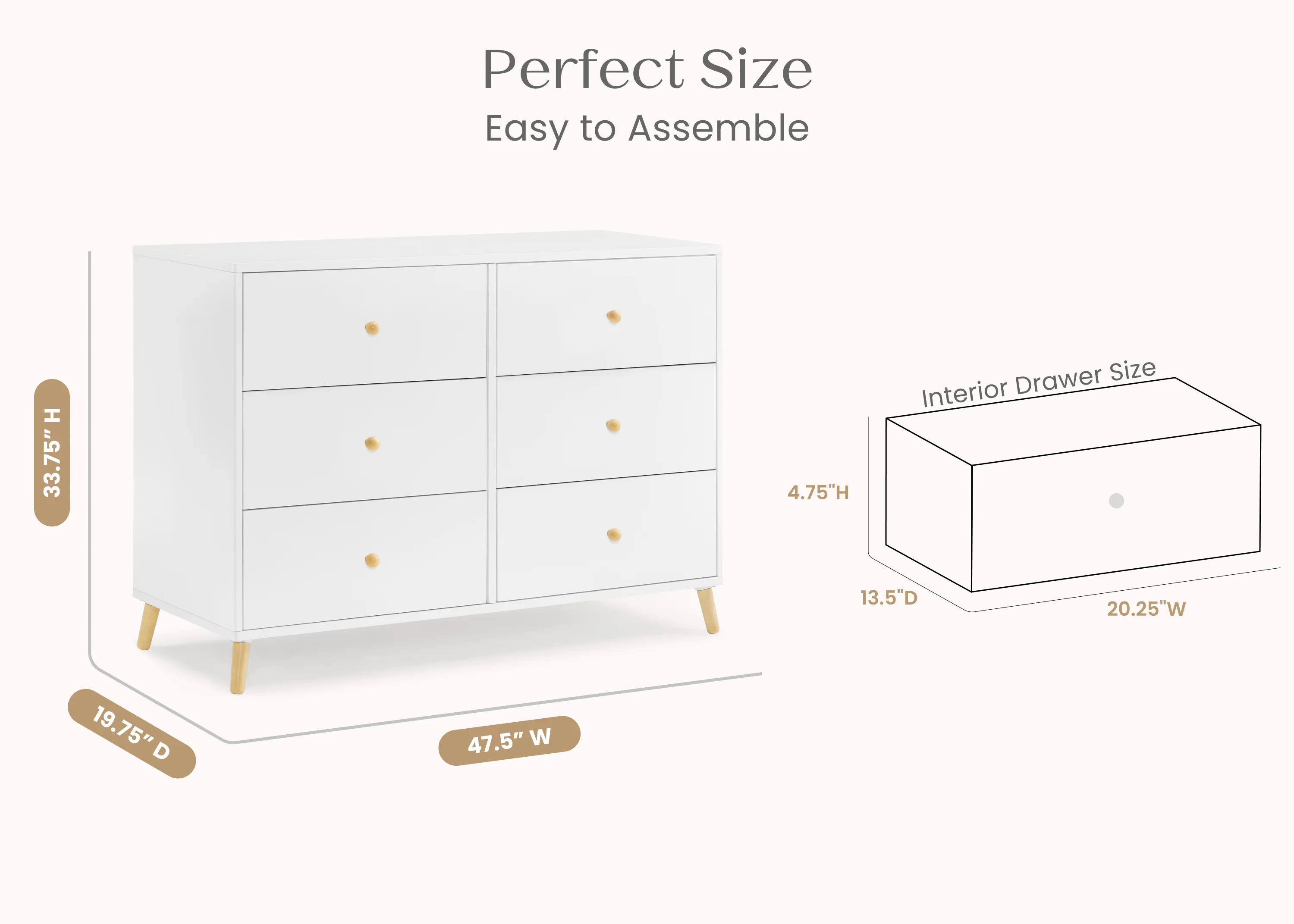 Essex 6 Drawer Dresser with Interlocking Drawers - Image 5