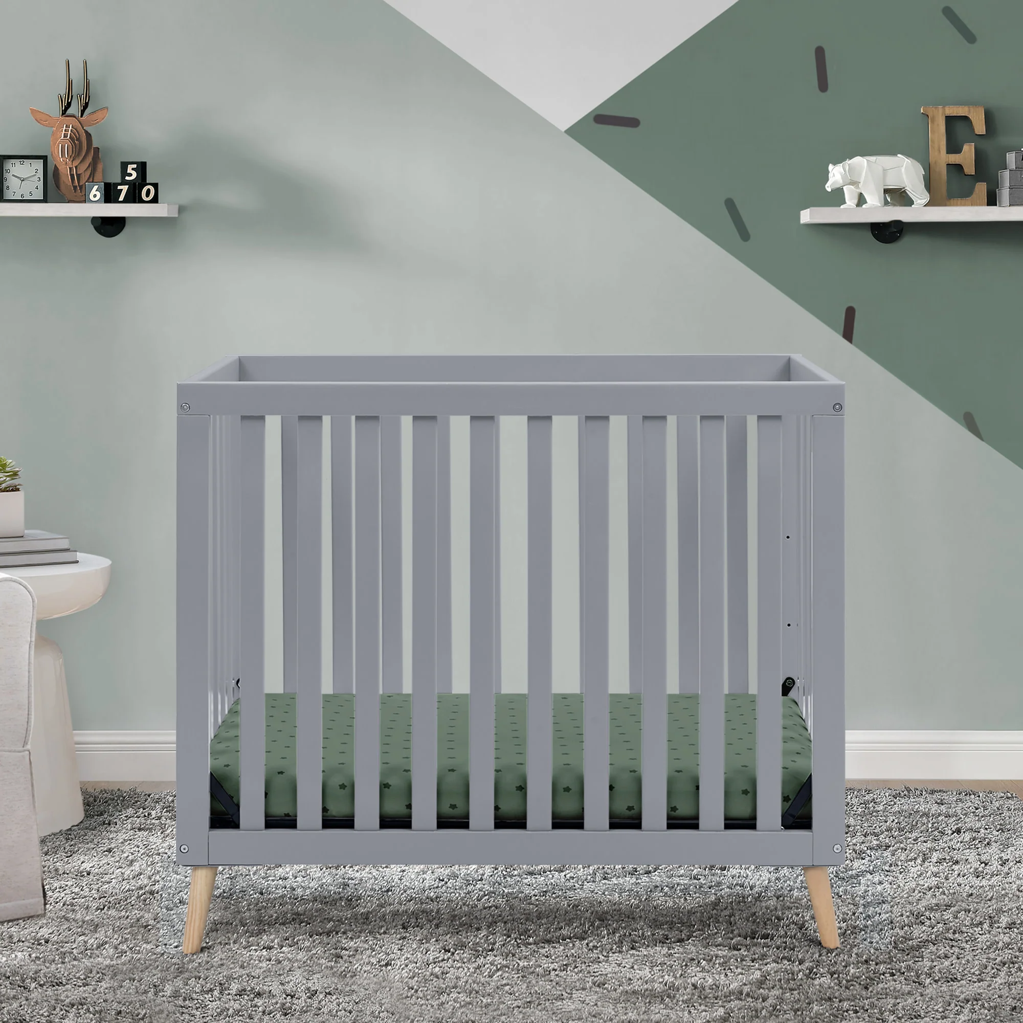 Essex Convertible Mini Baby Crib with 2.75-Inch Mattress, Greenguard Gold Certified - Image 13