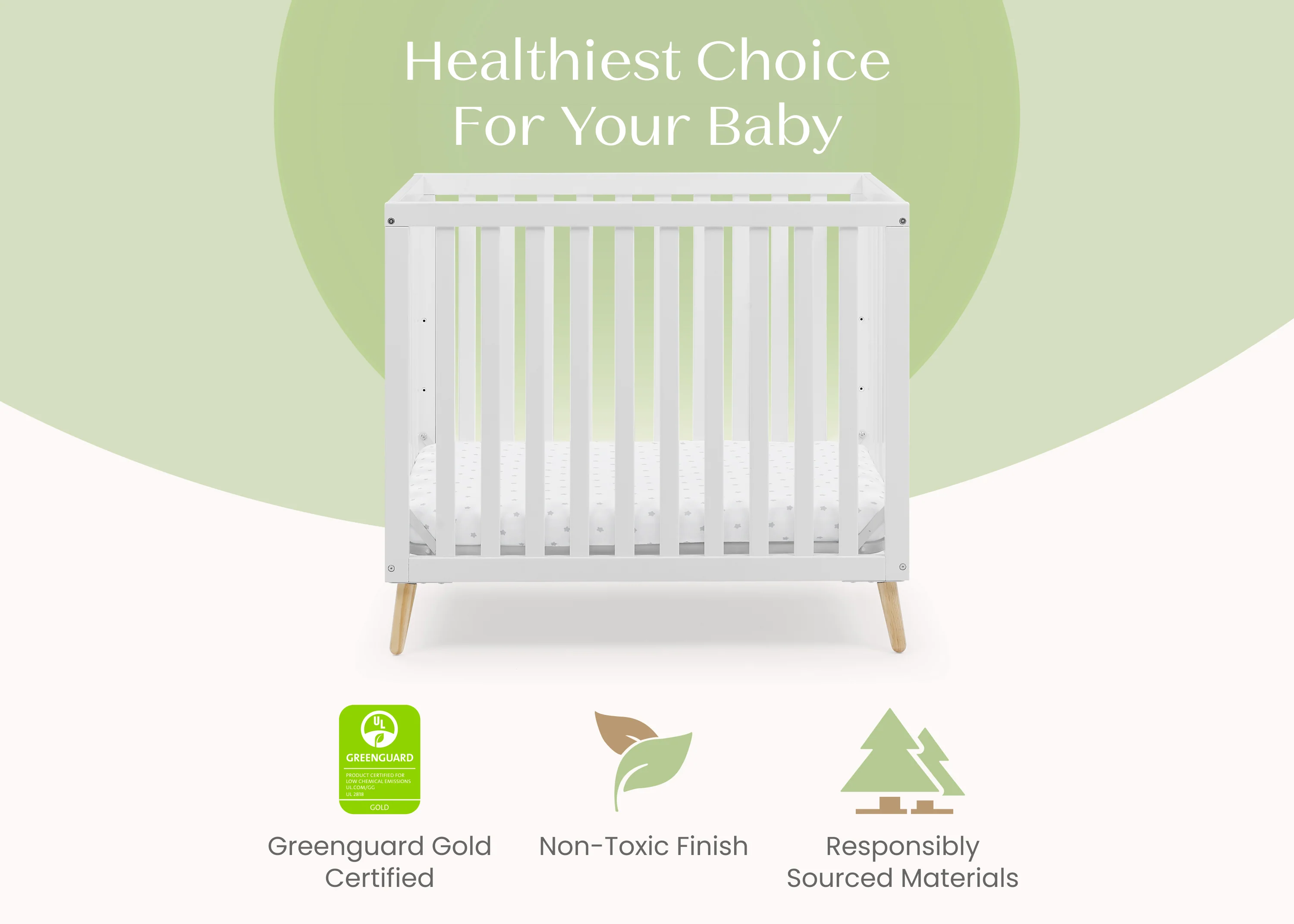 Essex Convertible Mini Baby Crib with 2.75-Inch Mattress, Greenguard Gold Certified - Image 19