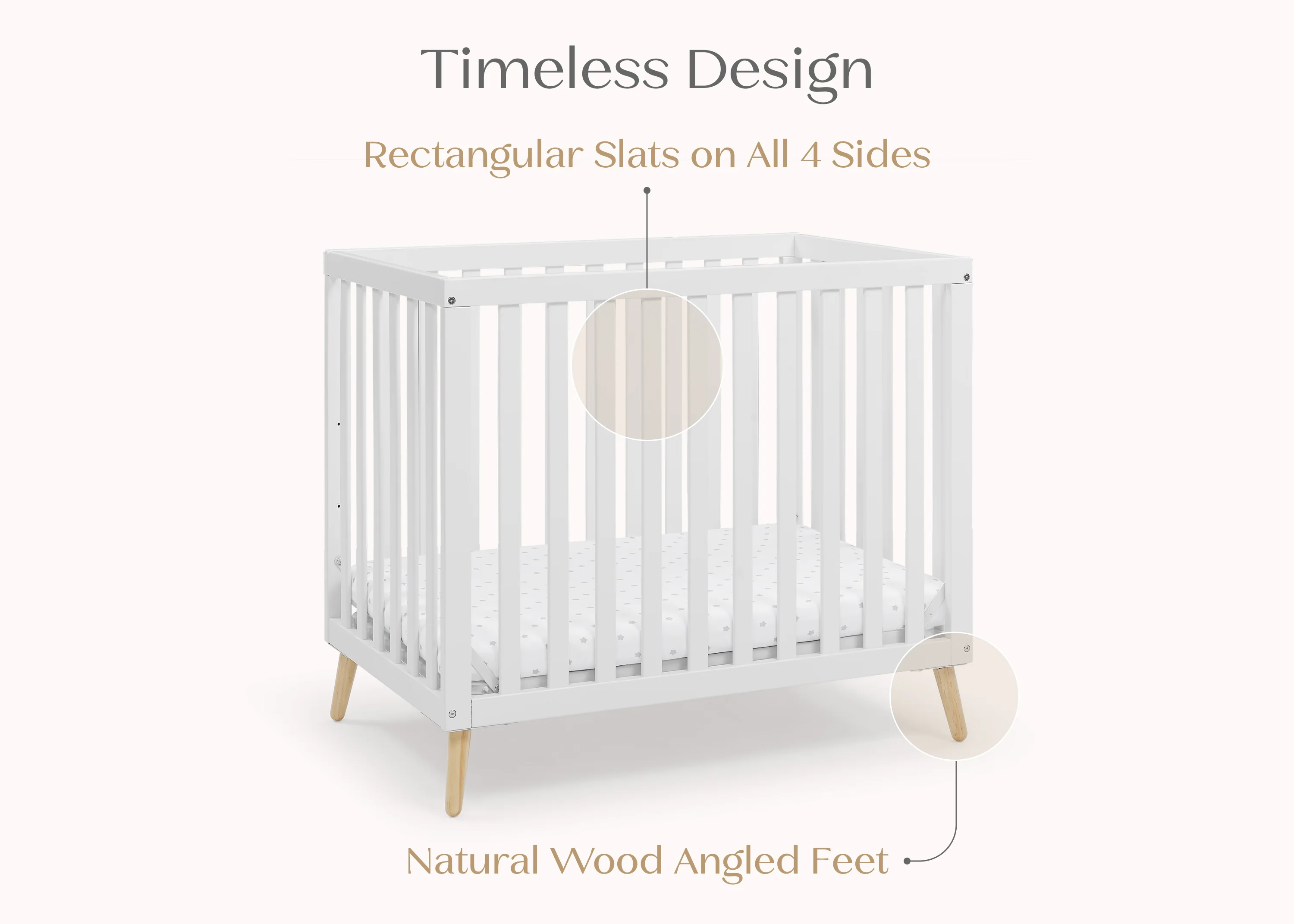 Essex Convertible Mini Baby Crib with 2.75-Inch Mattress, Greenguard Gold Certified - Image 21