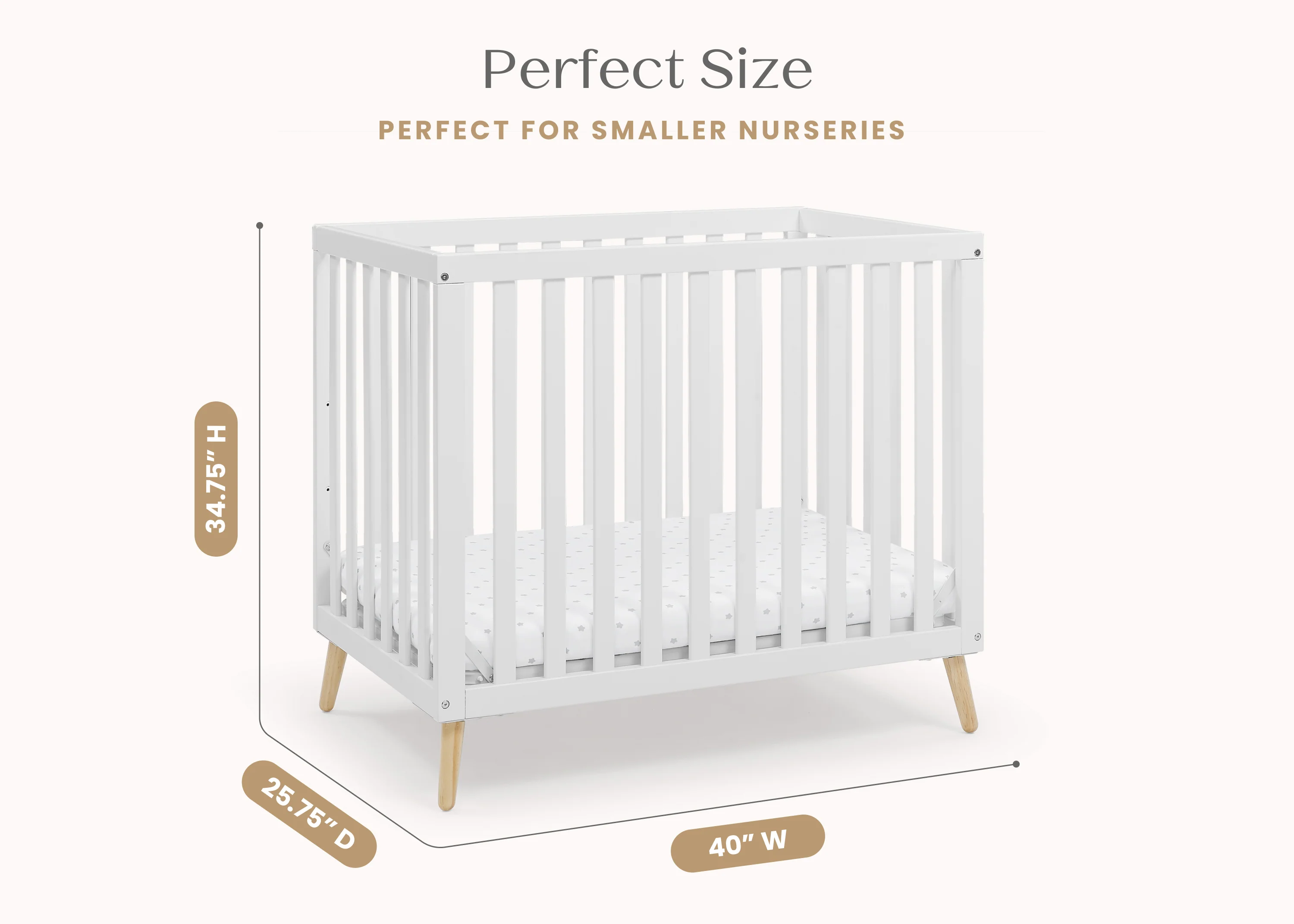 Essex Convertible Mini Baby Crib with 2.75-Inch Mattress, Greenguard Gold Certified - Image 23