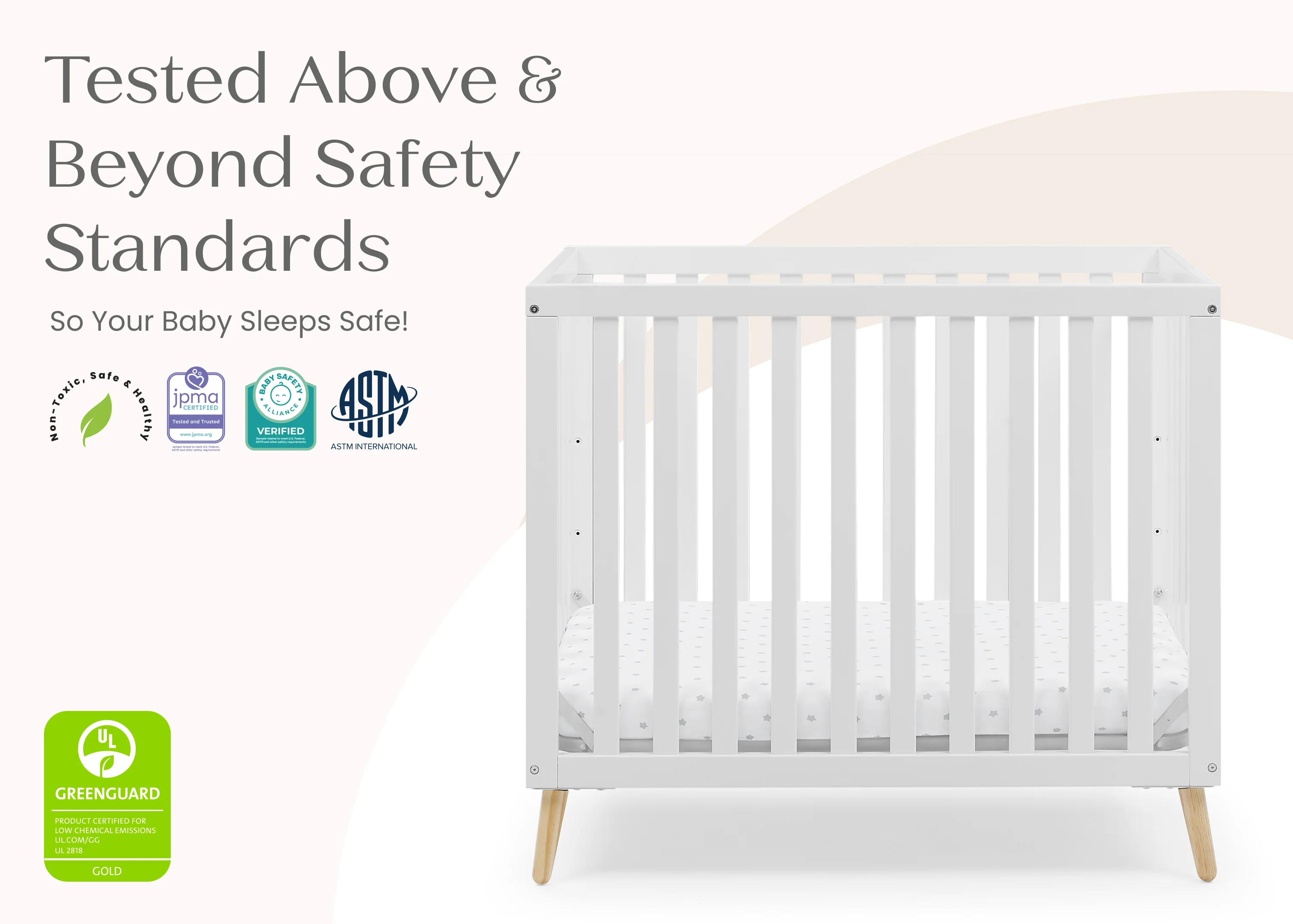 Essex Convertible Mini Baby Crib with 2.75-Inch Mattress, Greenguard Gold Certified - Image 24
