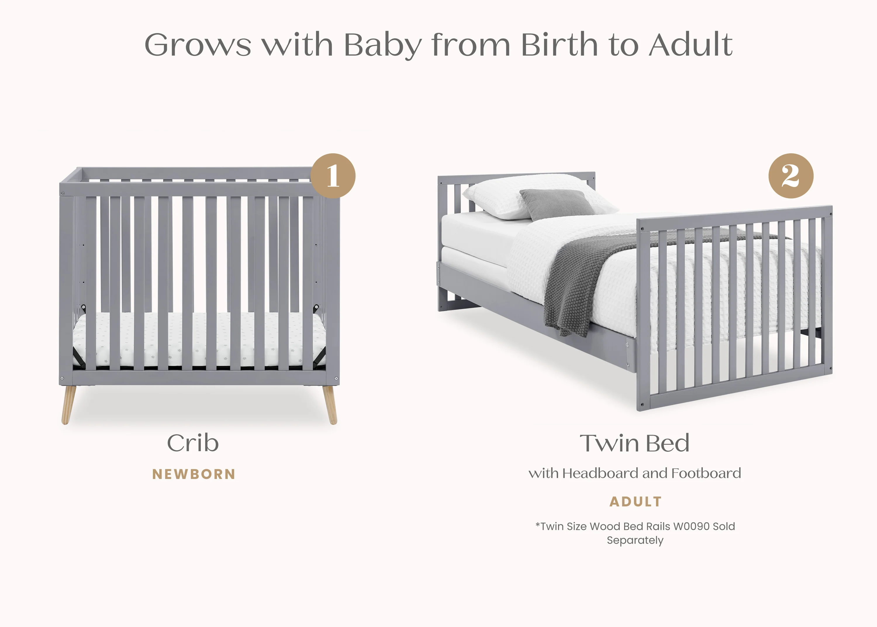 Essex Convertible Mini Baby Crib with 2.75-Inch Mattress, Greenguard Gold Certified - Image 3