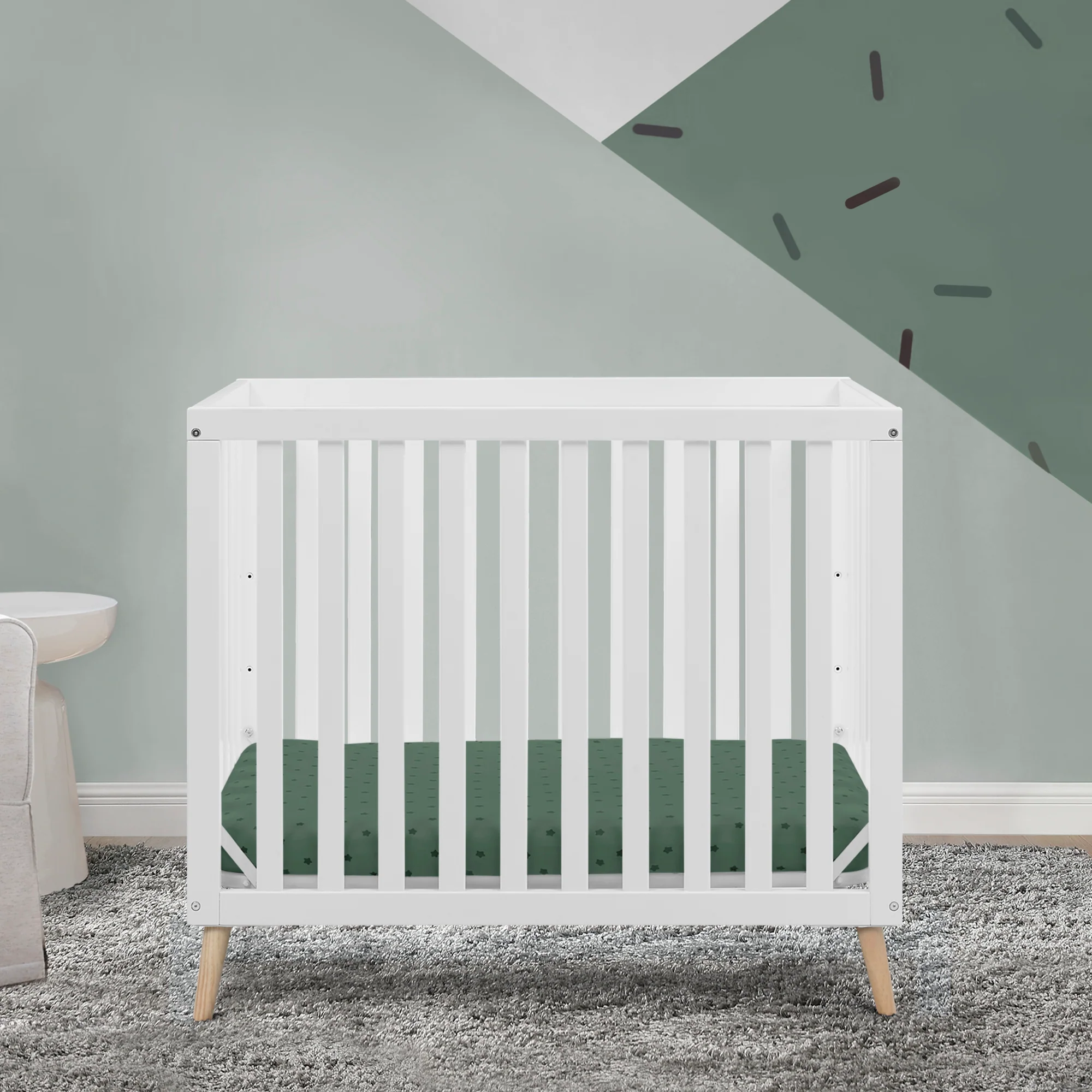 Essex Convertible Mini Baby Crib with 2.75-Inch Mattress, Greenguard Gold Certified - Image 31
