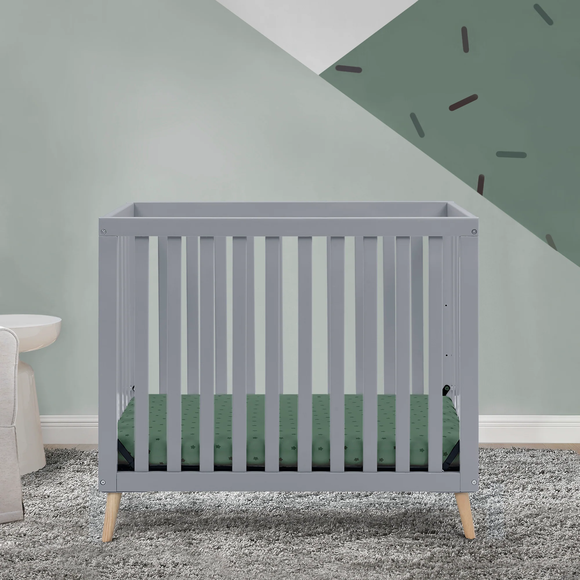 Essex Convertible Mini Baby Crib with 2.75-Inch Mattress, Greenguard Gold Certified - Image 32