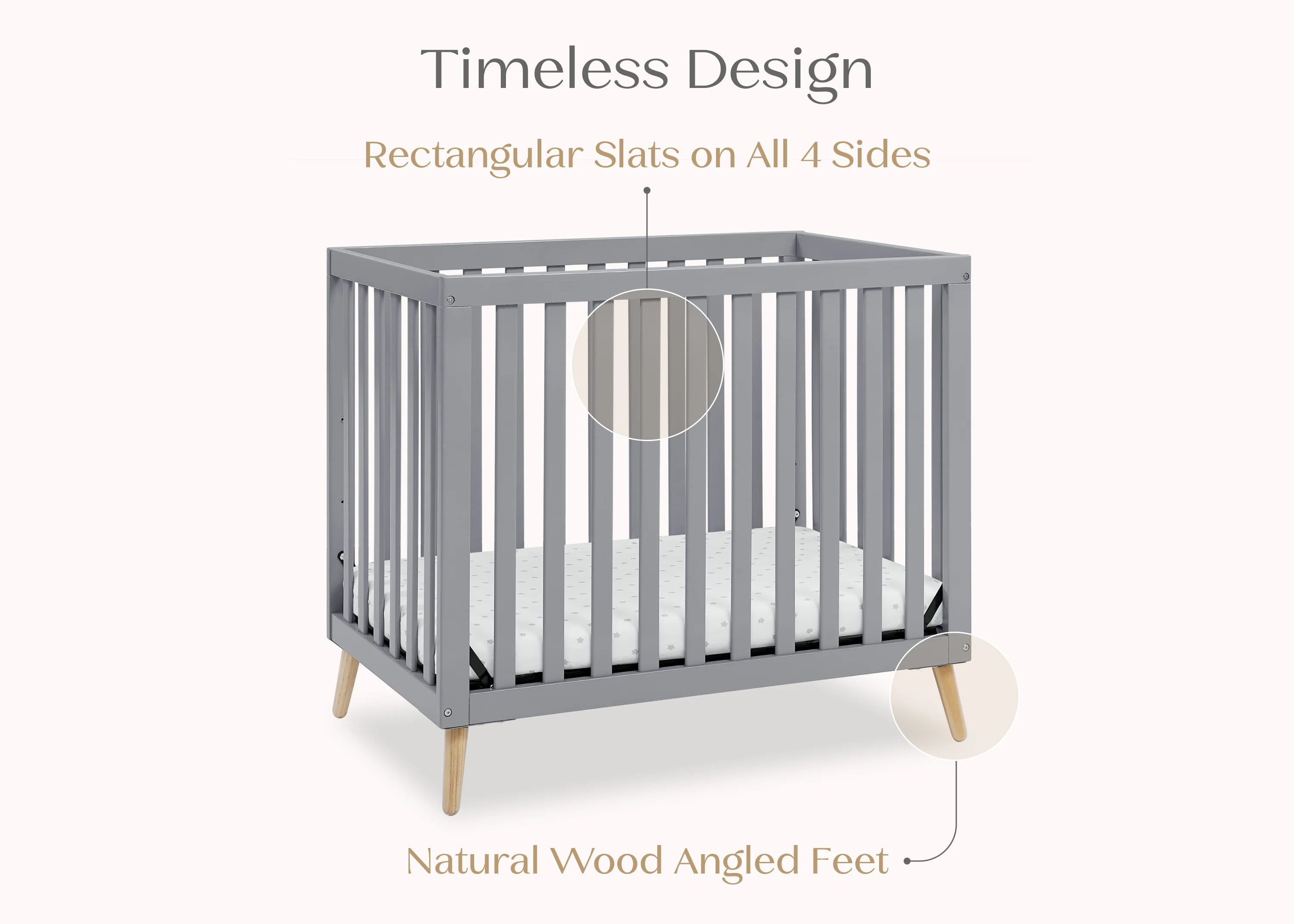 Essex Convertible Mini Baby Crib with 2.75-Inch Mattress, Greenguard Gold Certified - Image 6