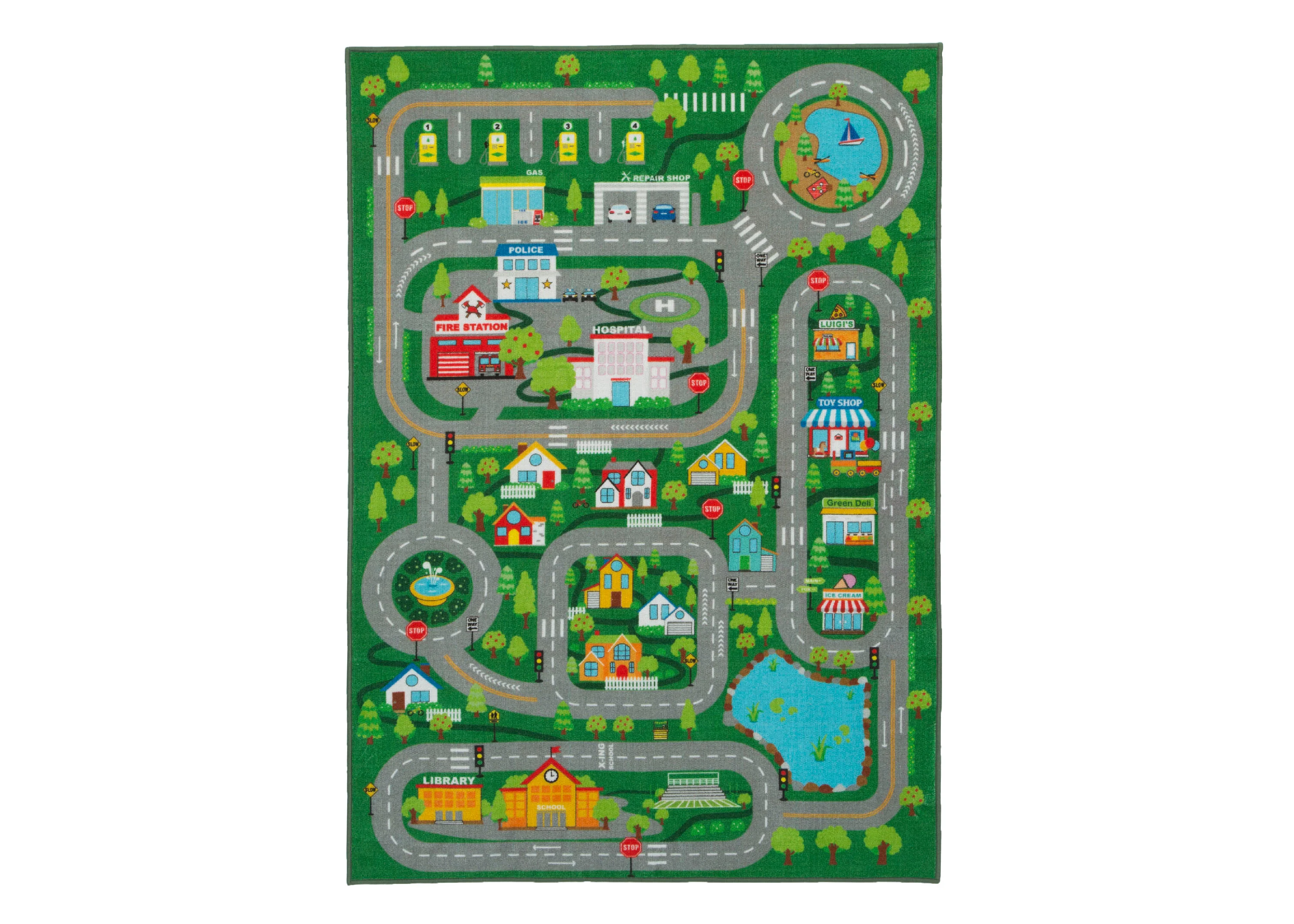 Extra Large Road Map Activity Rug for Girls and Boys - 78-inch L x 54-inch W - Image 2