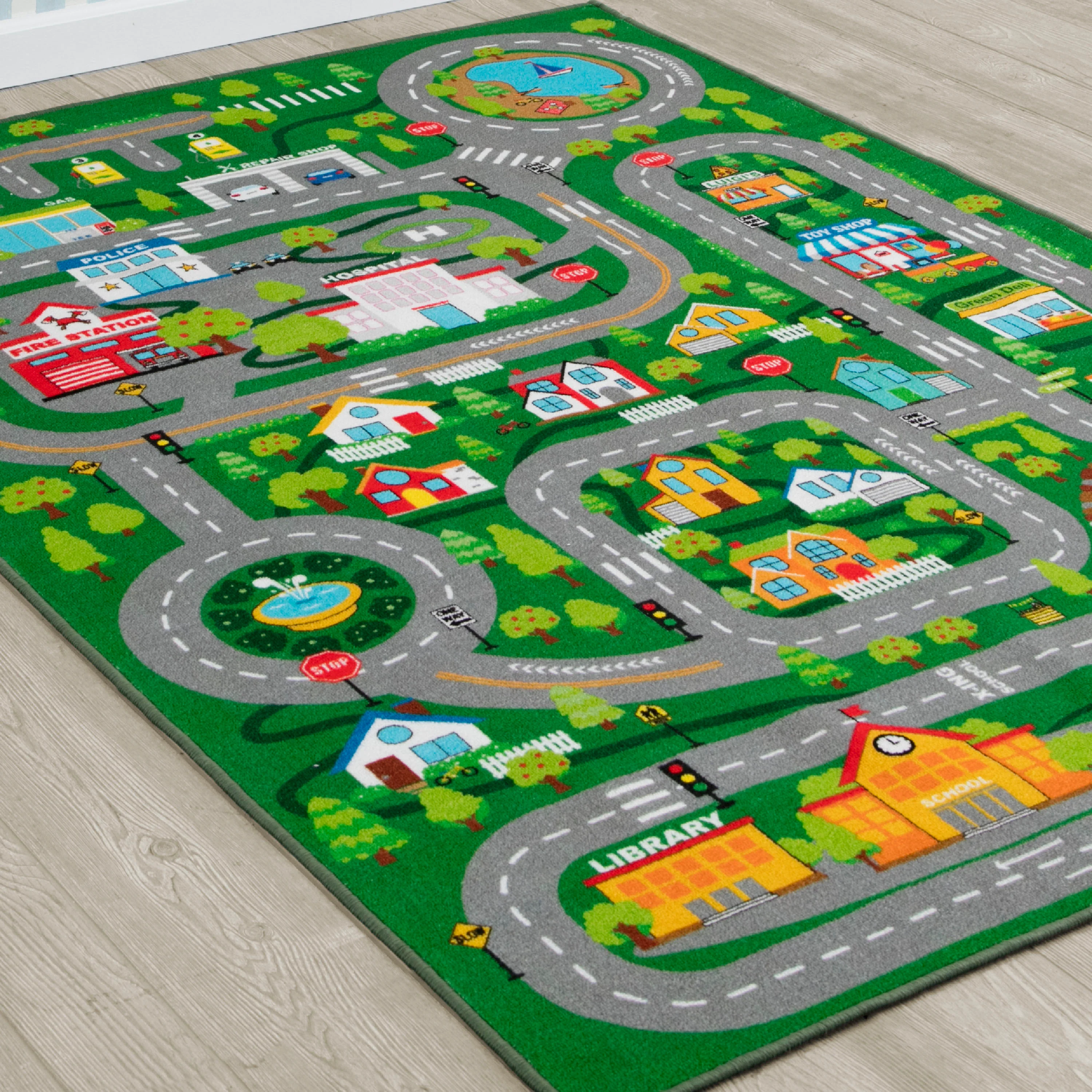 Extra Large Road Map Activity Rug for Girls and Boys - 78-inch L x 54-inch W - Image 5