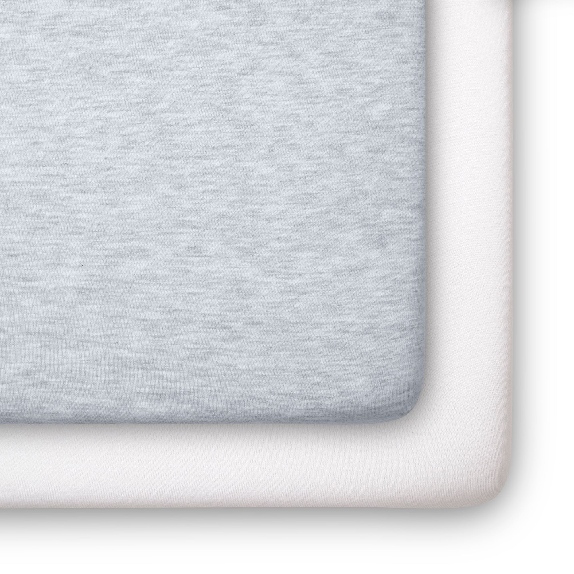 Fitted Crib Sheets - 2 Pack, White & Heather Grey - Image 9