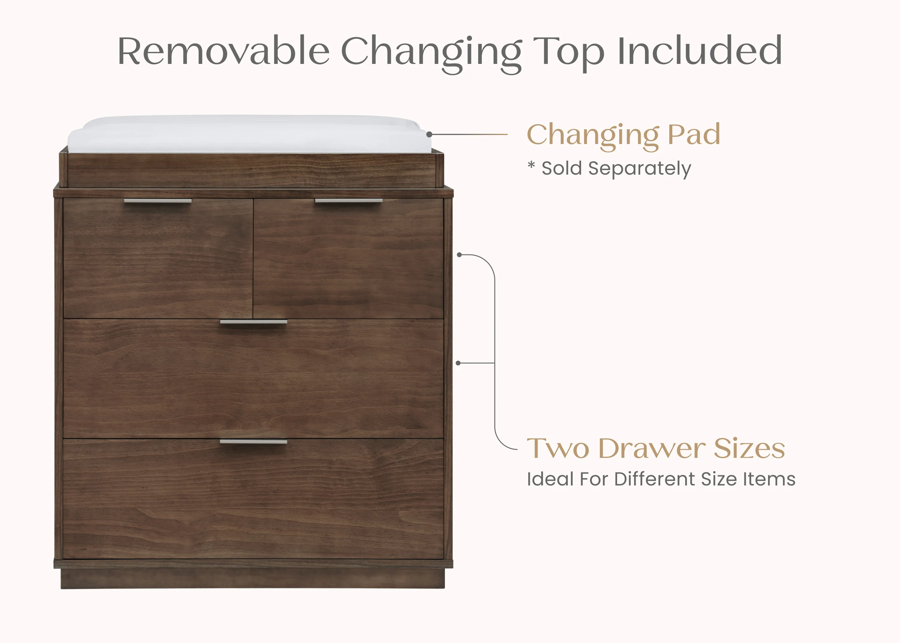 Forever 4 Drawer Dresser with Changing Top and Interlocking Drawers - Naturals Collection - Image 20