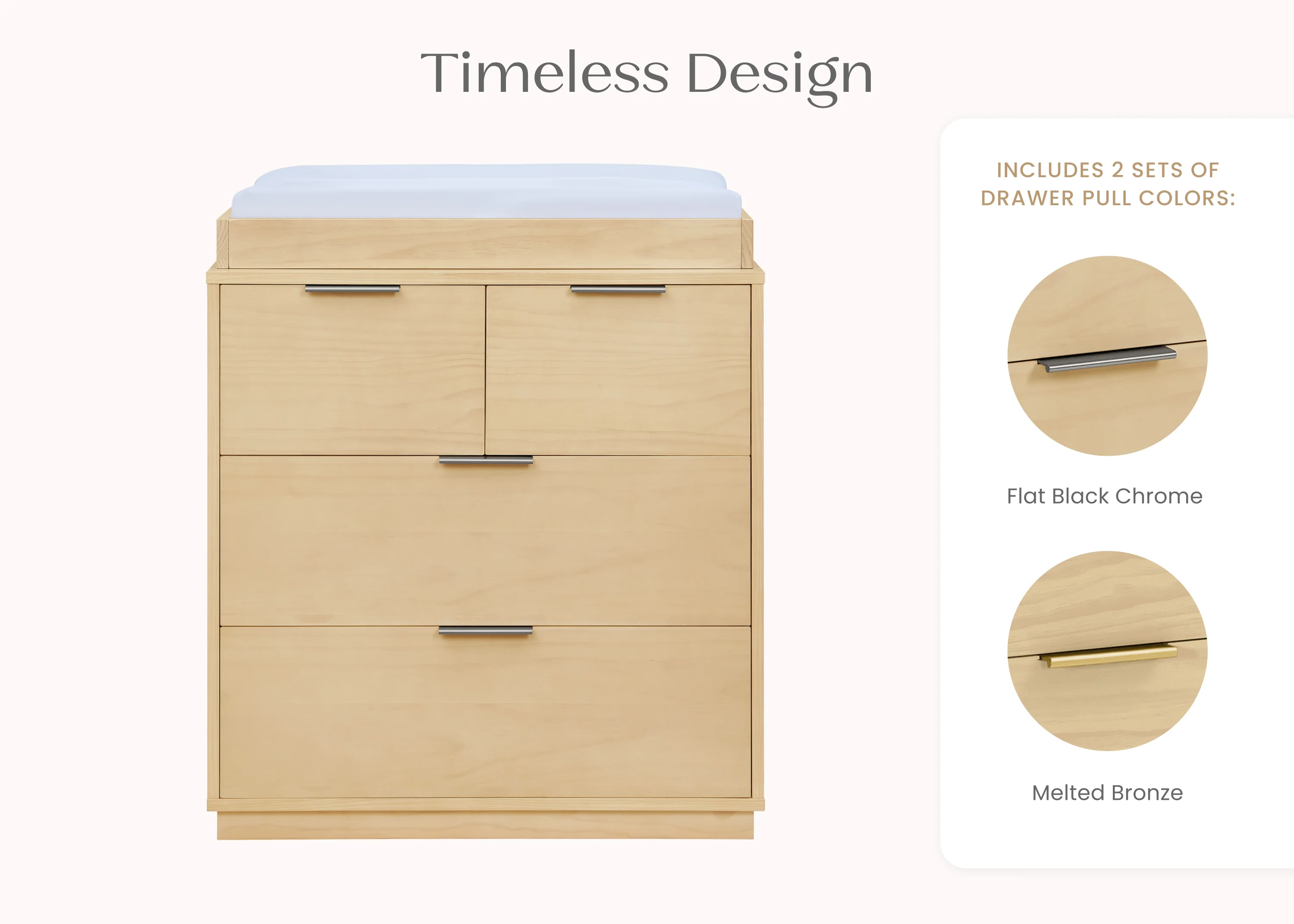 Forever 4 Drawer Dresser with Changing Top and Interlocking Drawers - Naturals Collection - Image 42