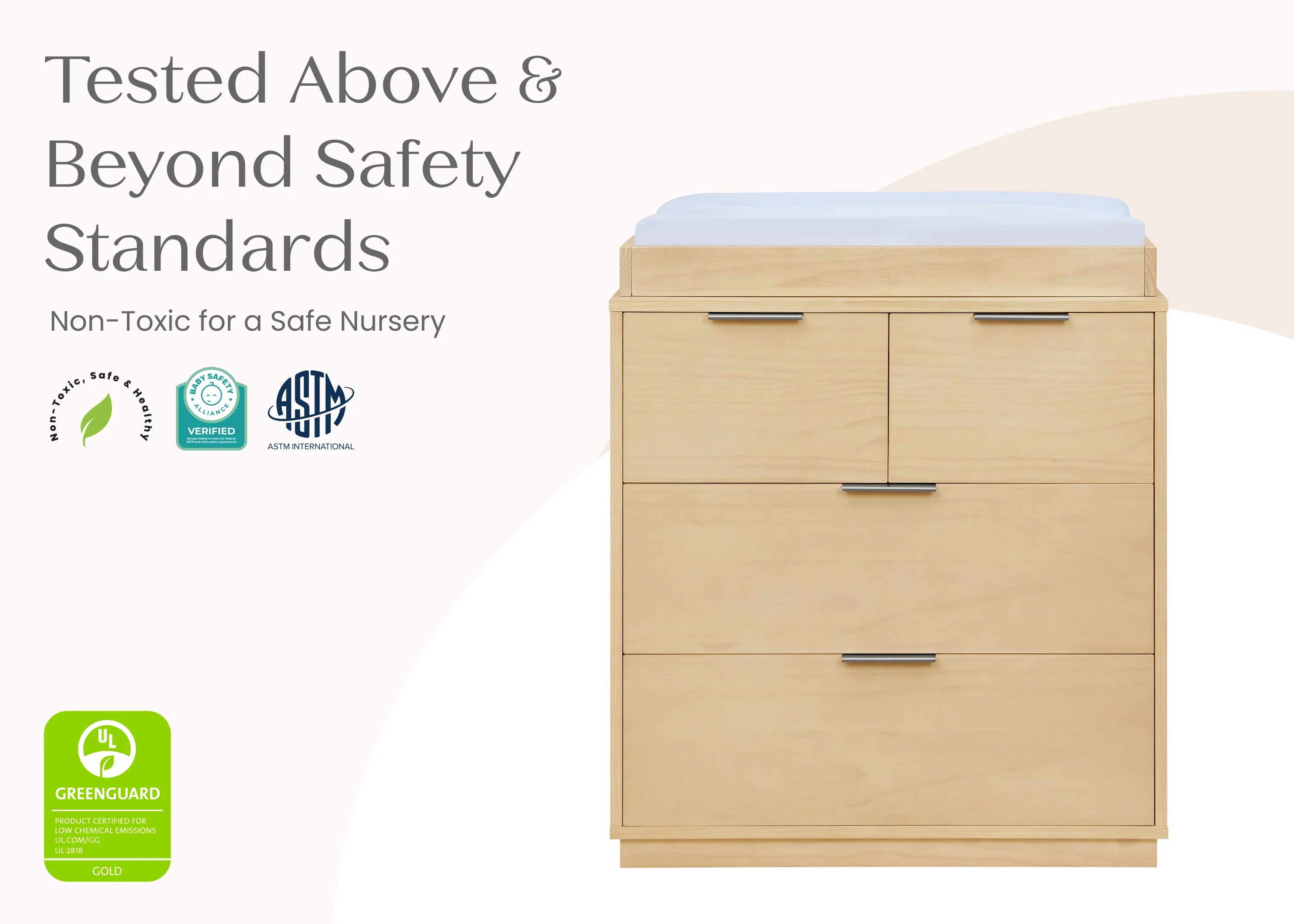 Forever 4 Drawer Dresser with Changing Top and Interlocking Drawers - Naturals Collection - Image 43