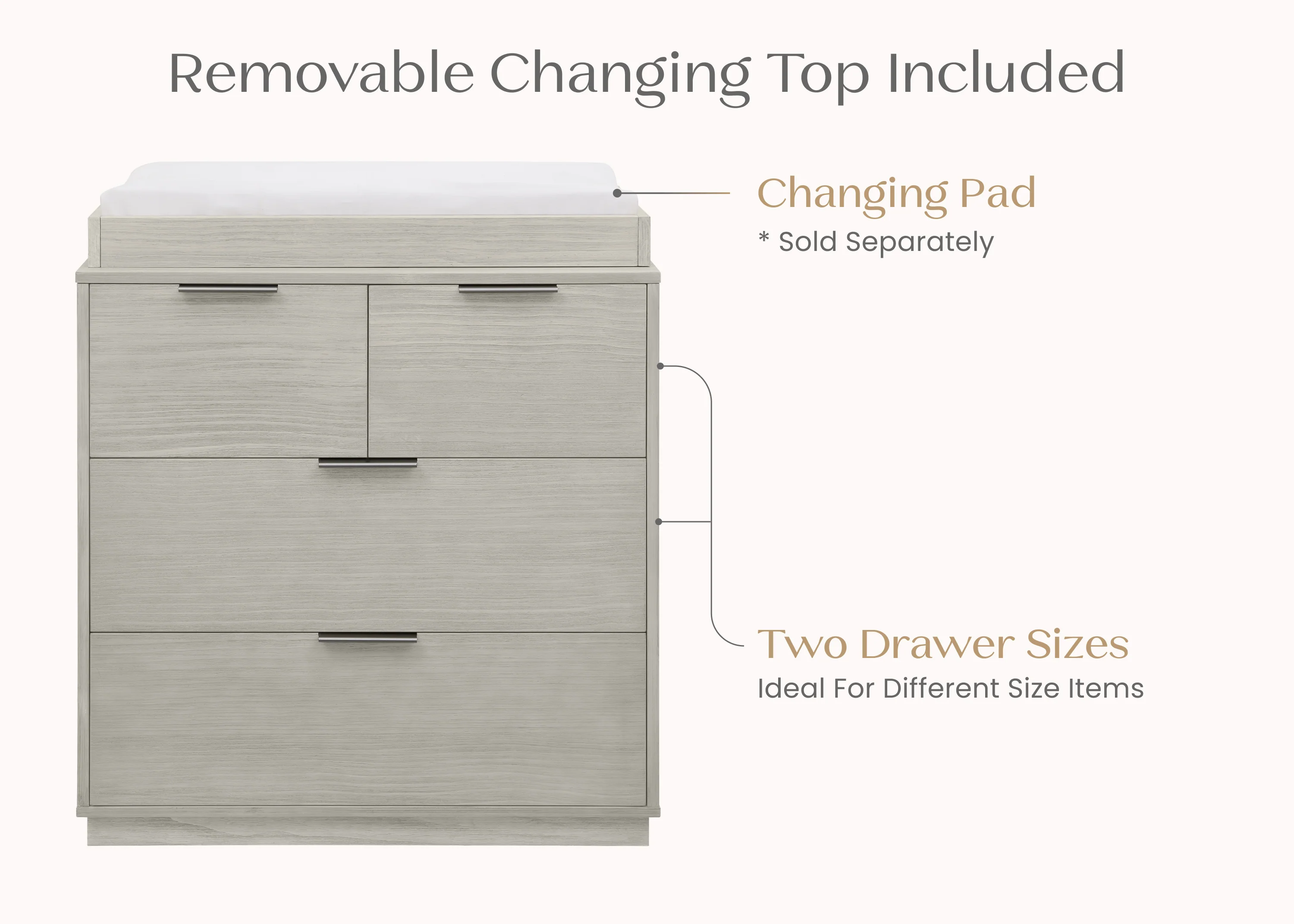 Forever 4 Drawer Dresser with Changing Top and Interlocking Drawers - Naturals Collection - Image 57