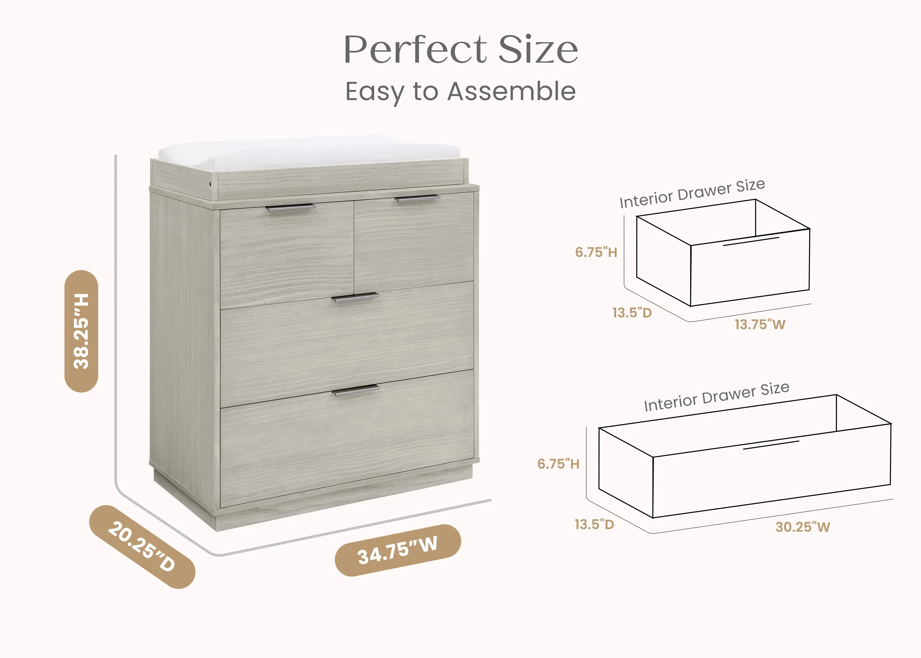 Forever 4 Drawer Dresser with Changing Top and Interlocking Drawers - Naturals Collection - Image 59