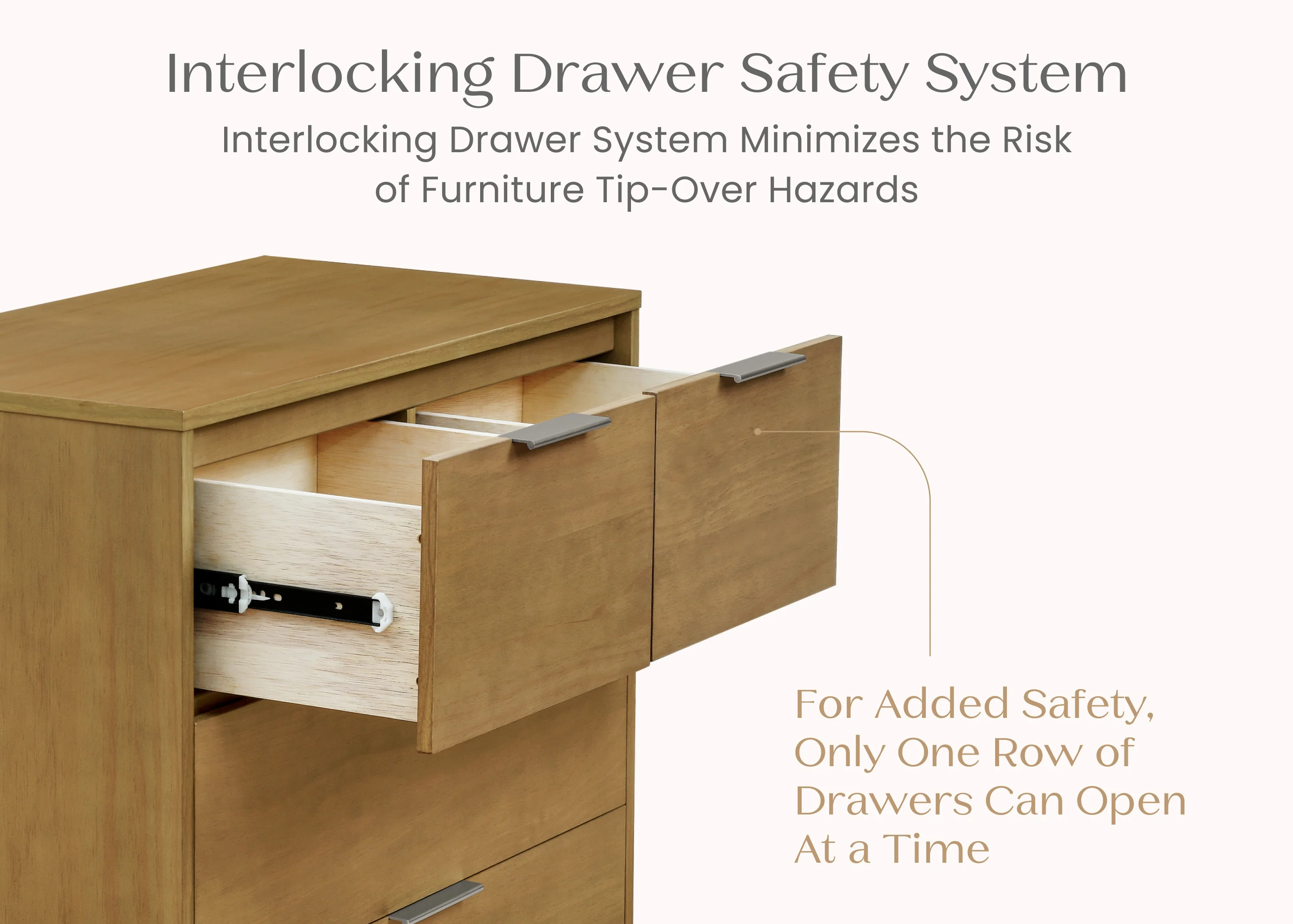 Forever 4 Drawer Dresser with Changing Top and Interlocking Drawers - Naturals Collection - Image 6