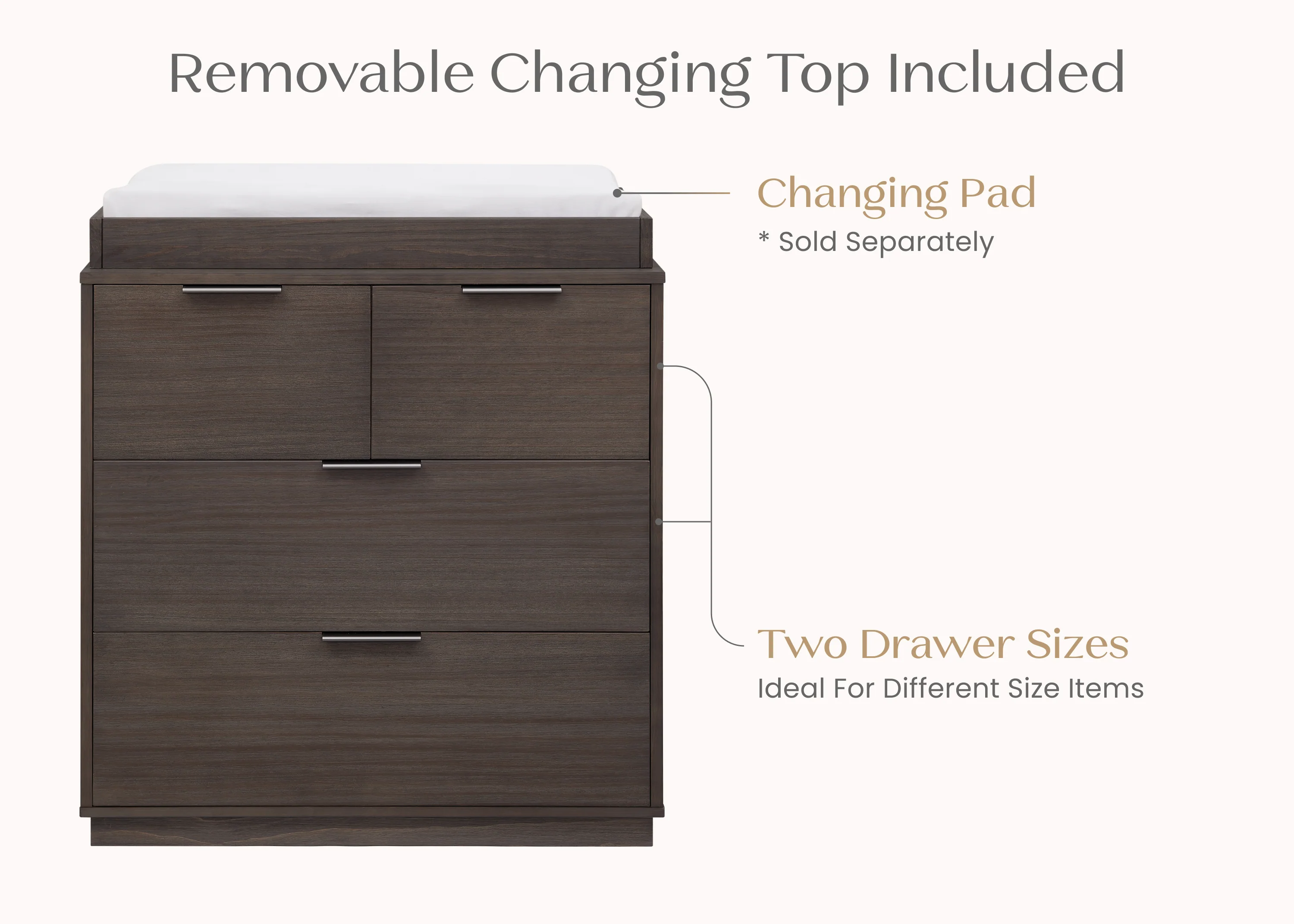 Forever 4 Drawer Dresser with Changing Top and Interlocking Drawers - Naturals Collection - Image 72