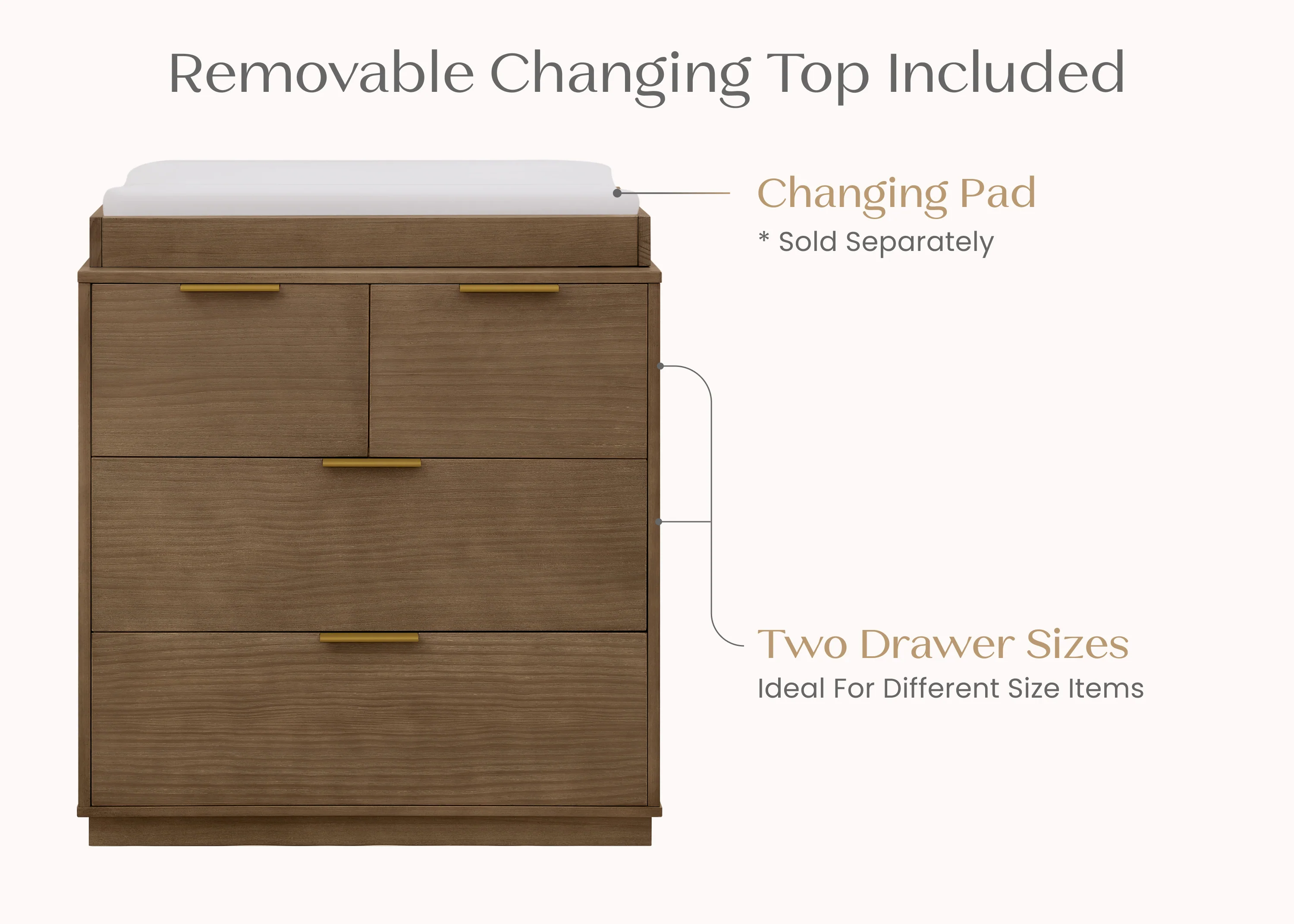Forever 4 Drawer Dresser with Changing Top and Interlocking Drawers - Naturals Collection - Image 87