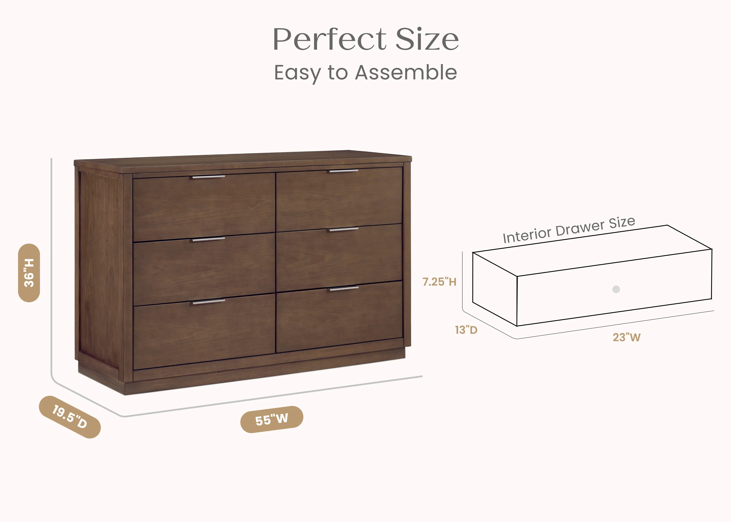 Forever 6 Drawer Dresser with Interlocking Drawers - Naturals Collection - Image 18