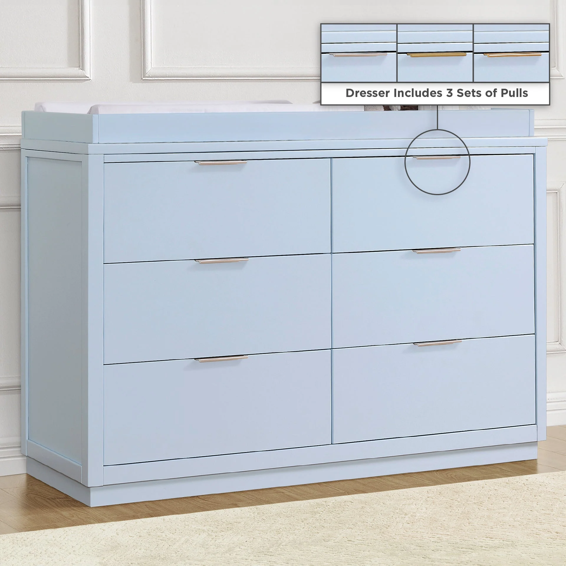 Forever 6 Drawer Dresser with Changing Top and Interlocking Drawers - Classic Collection - Image 26