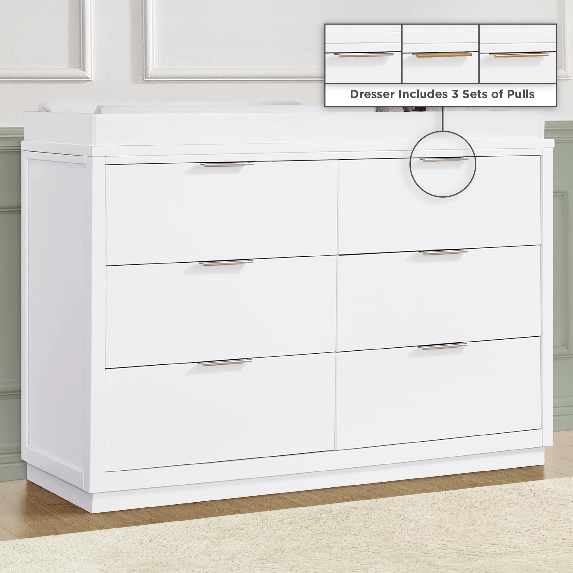 Forever 6 Drawer Dresser with Changing Top and Interlocking Drawers - Classic Collection - Image 28