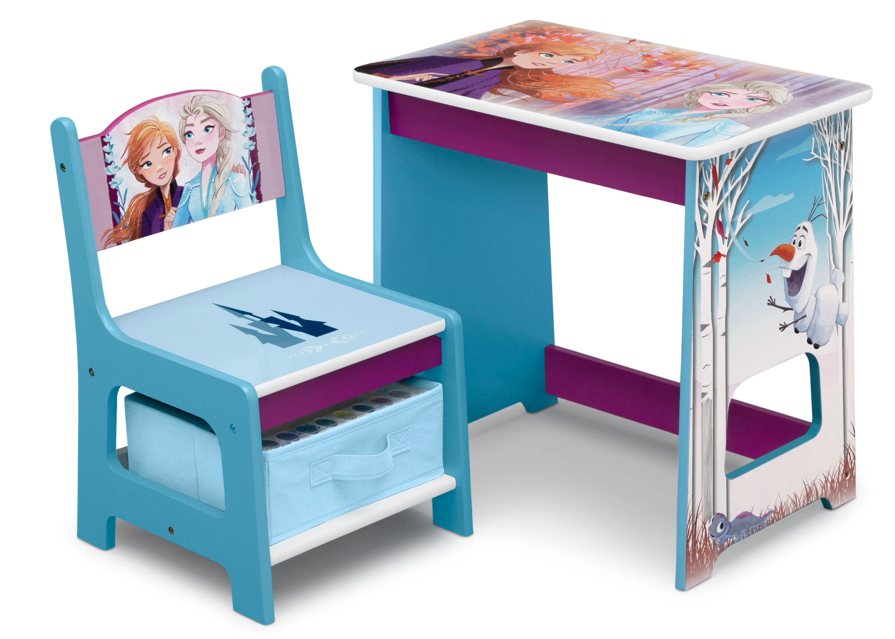 Frozen II Kids Wood Desk and Chair Set - Image 3