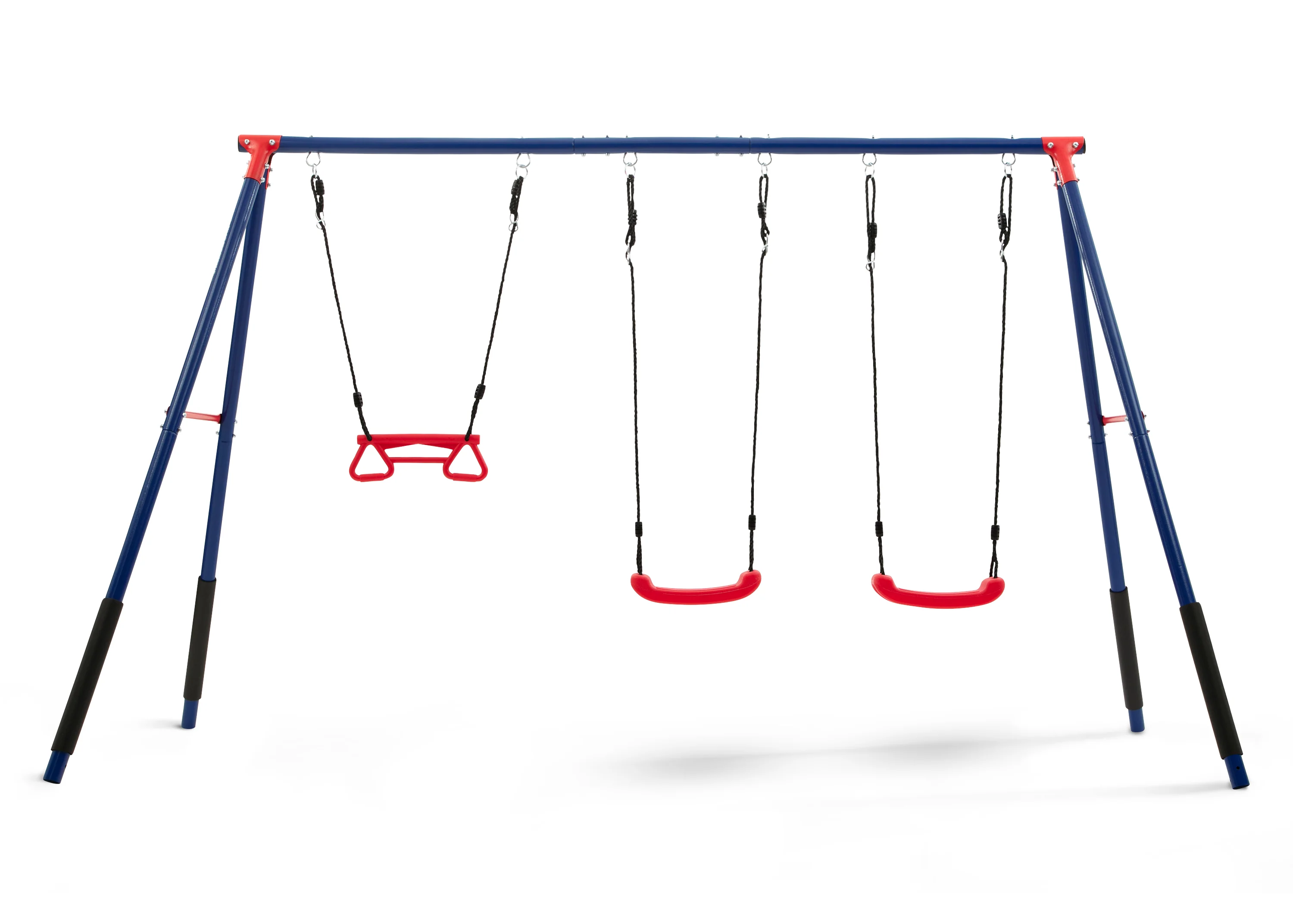 FunZone Outdoor Metal 3-Piece Swing Set - Includes 2 Swings and 1 Trapeze Bar - Image 3
