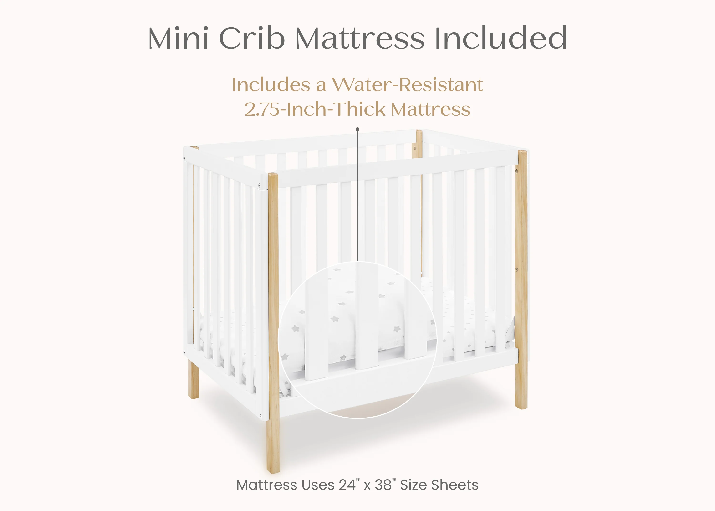 Gio Mini Crib with 2.75-Inch Mattress - Image 6