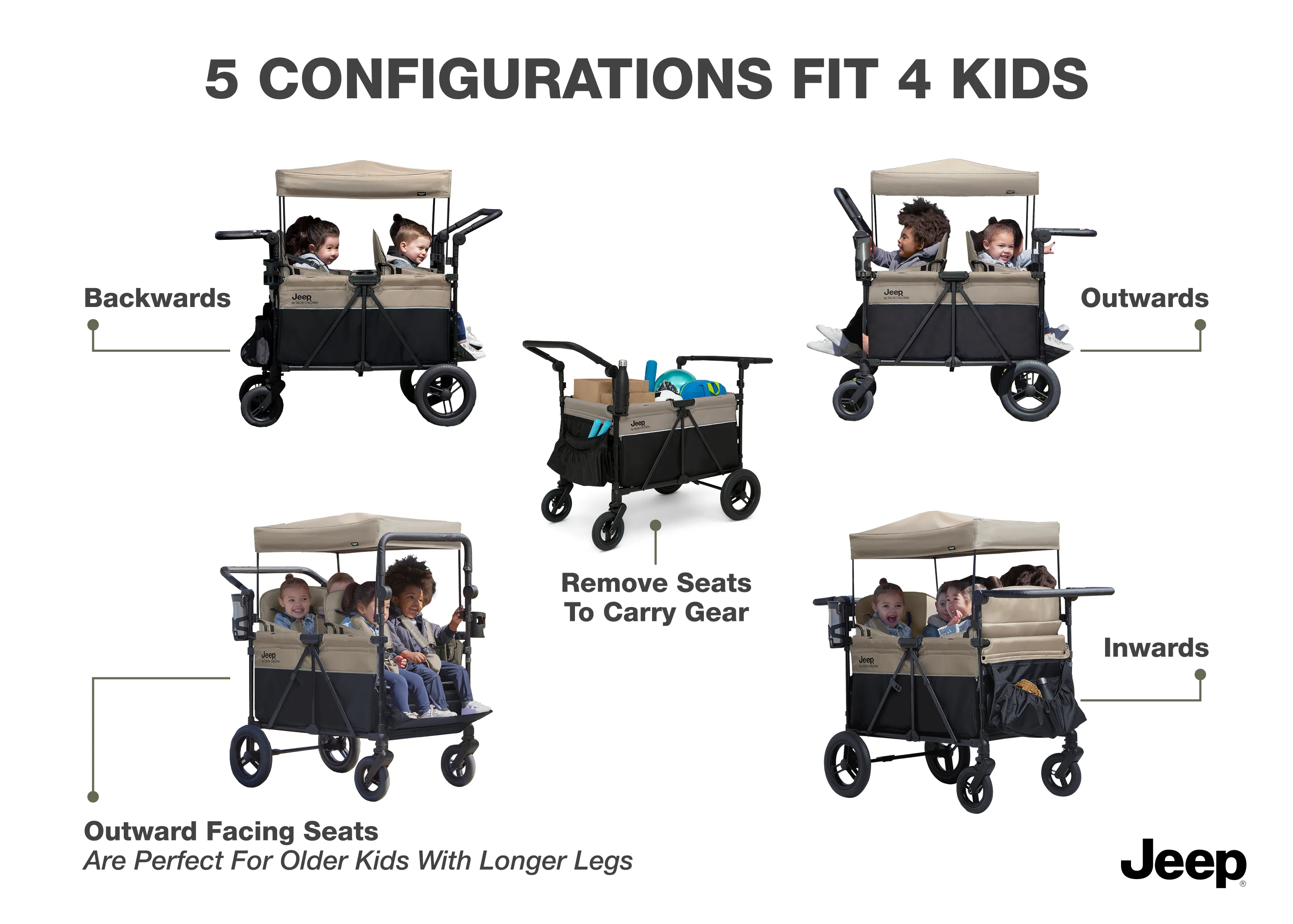 Jeep Gladiator 4-Seater Stroller Wagon - Image 2