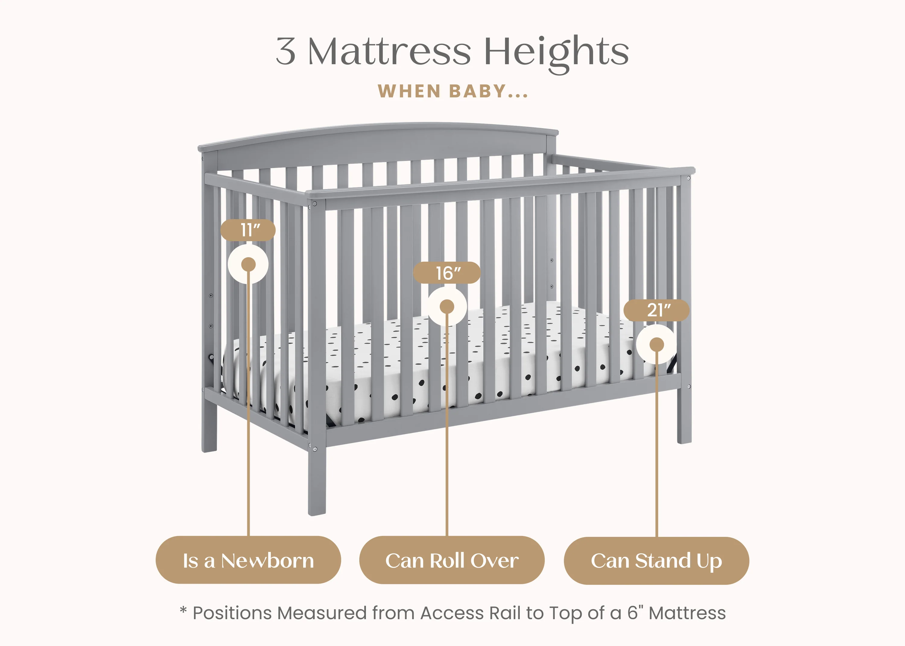 Hanover 6-in-1 Convertible Baby Crib - Image 5