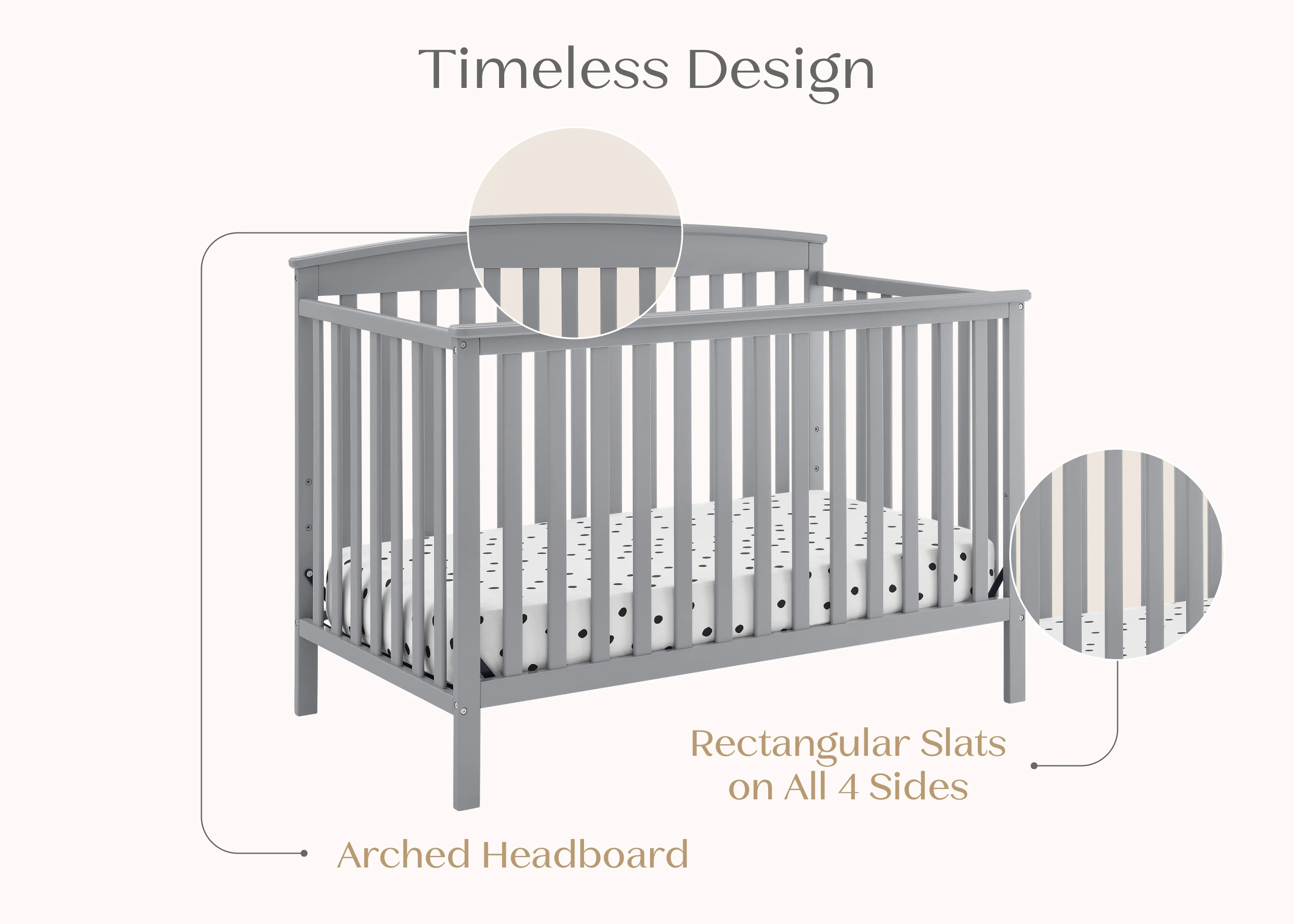 Hanover 6-in-1 Convertible Baby Crib - Image 6