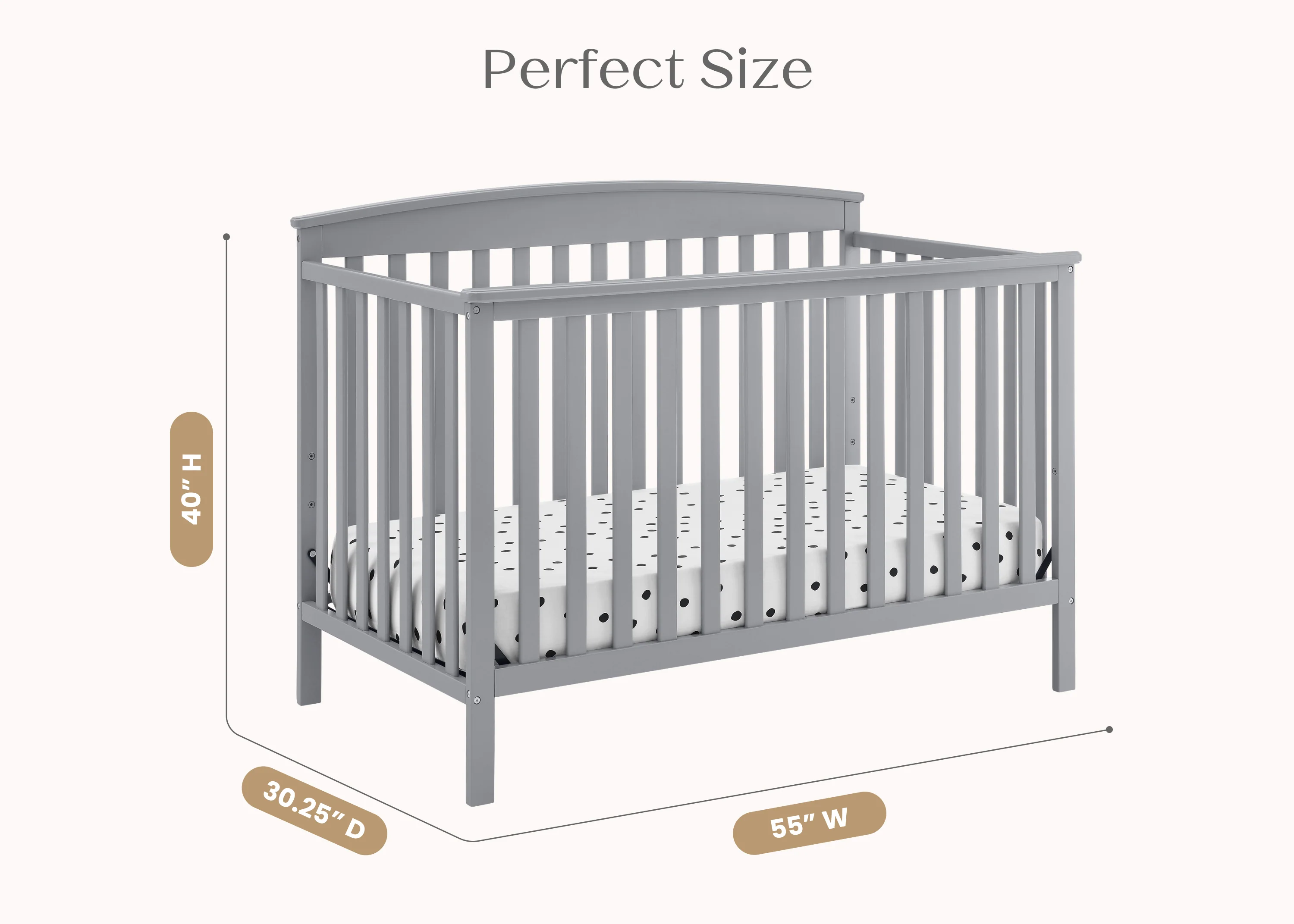 Hanover 6-in-1 Convertible Baby Crib - Image 7