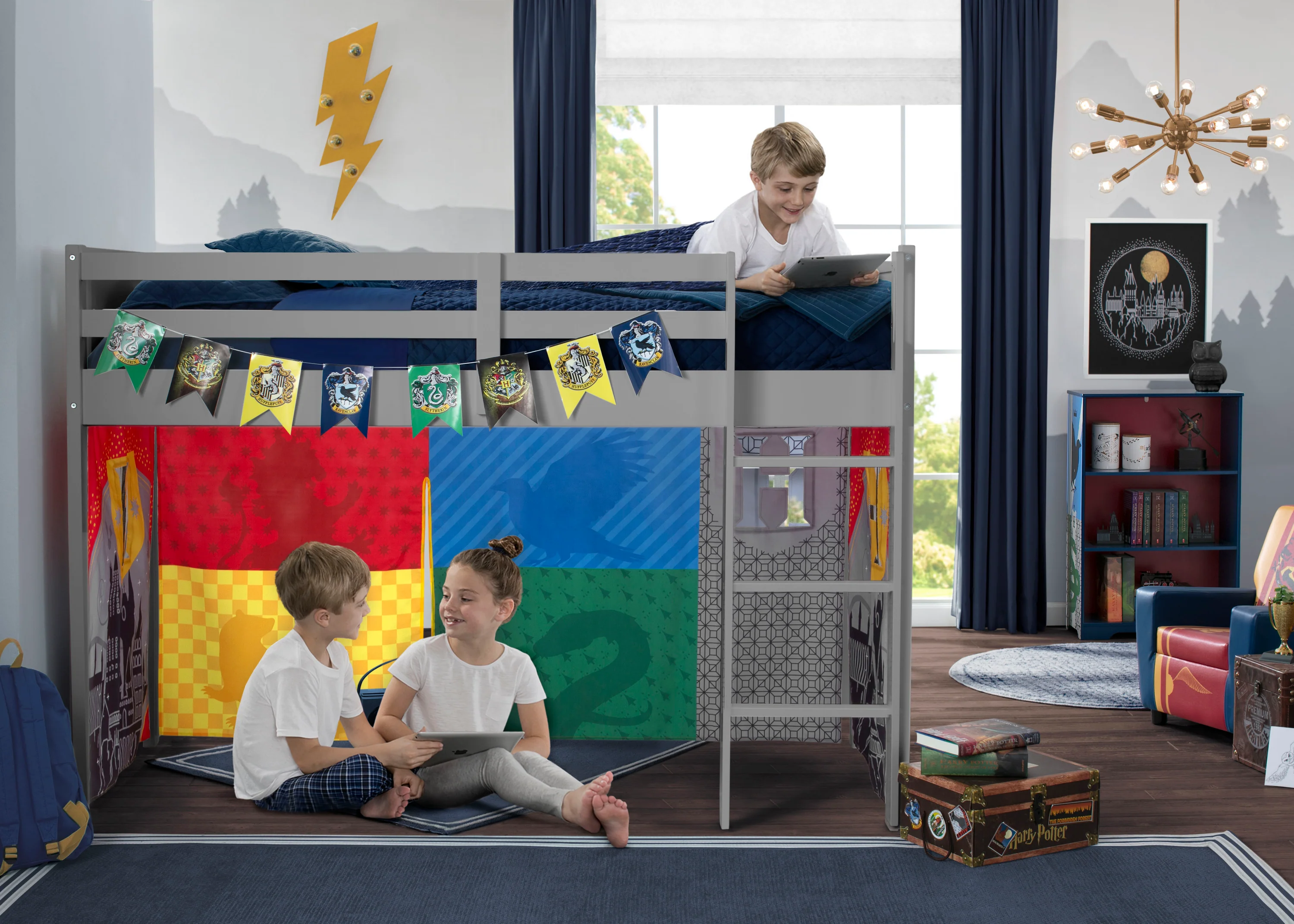 Harry Potter Loft Bed Tent - Curtain Set for Twin Loft Bed (Bed Sold Separately) - Image 2