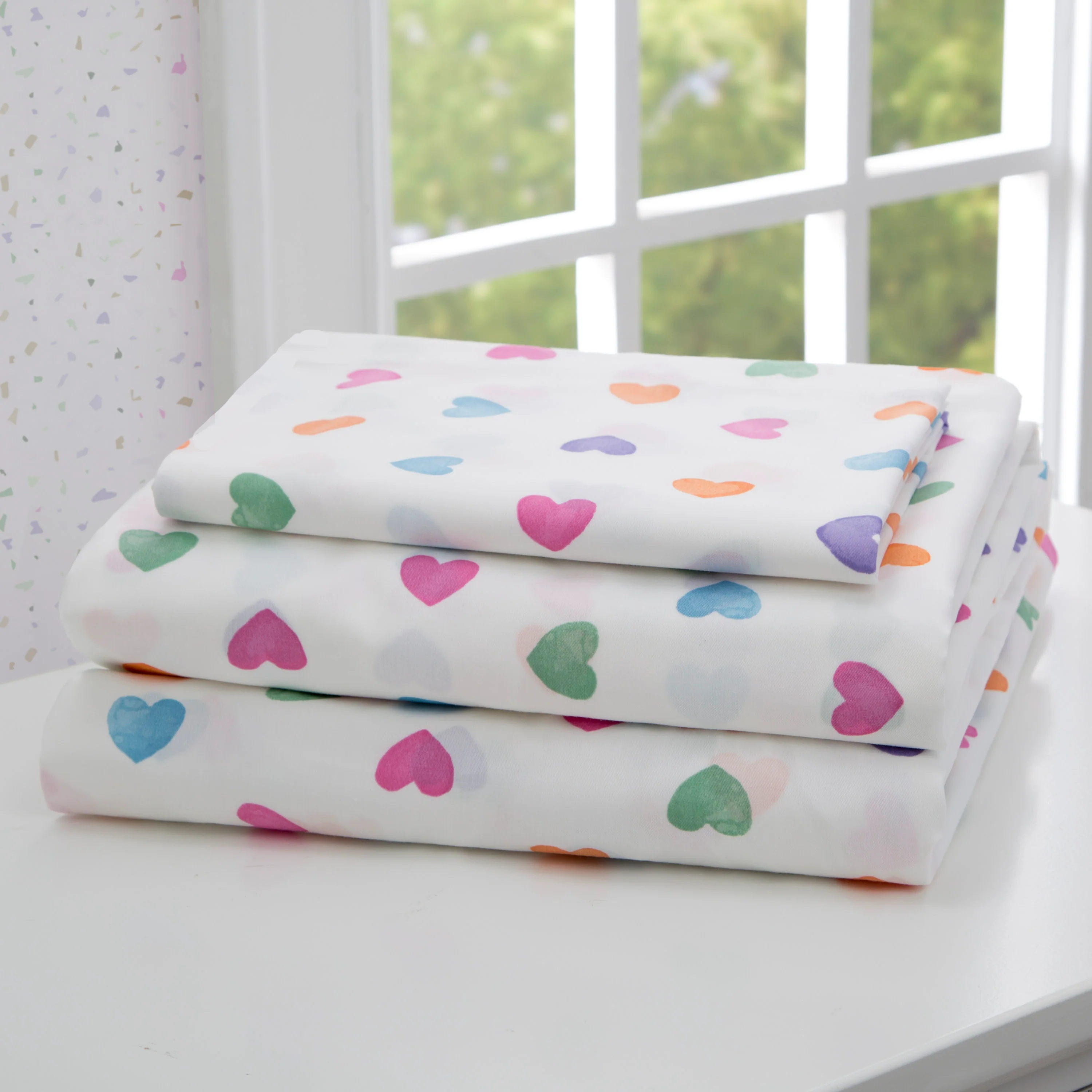 Hearts Printed 3-Piece Twin Sheet Set - Image 6