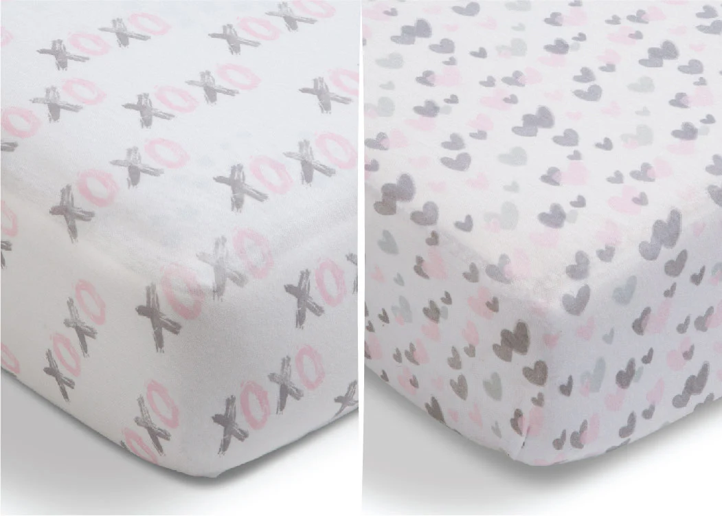Hearts N Kisses Fitted Crib Sheets - 2 Pack - Image 4
