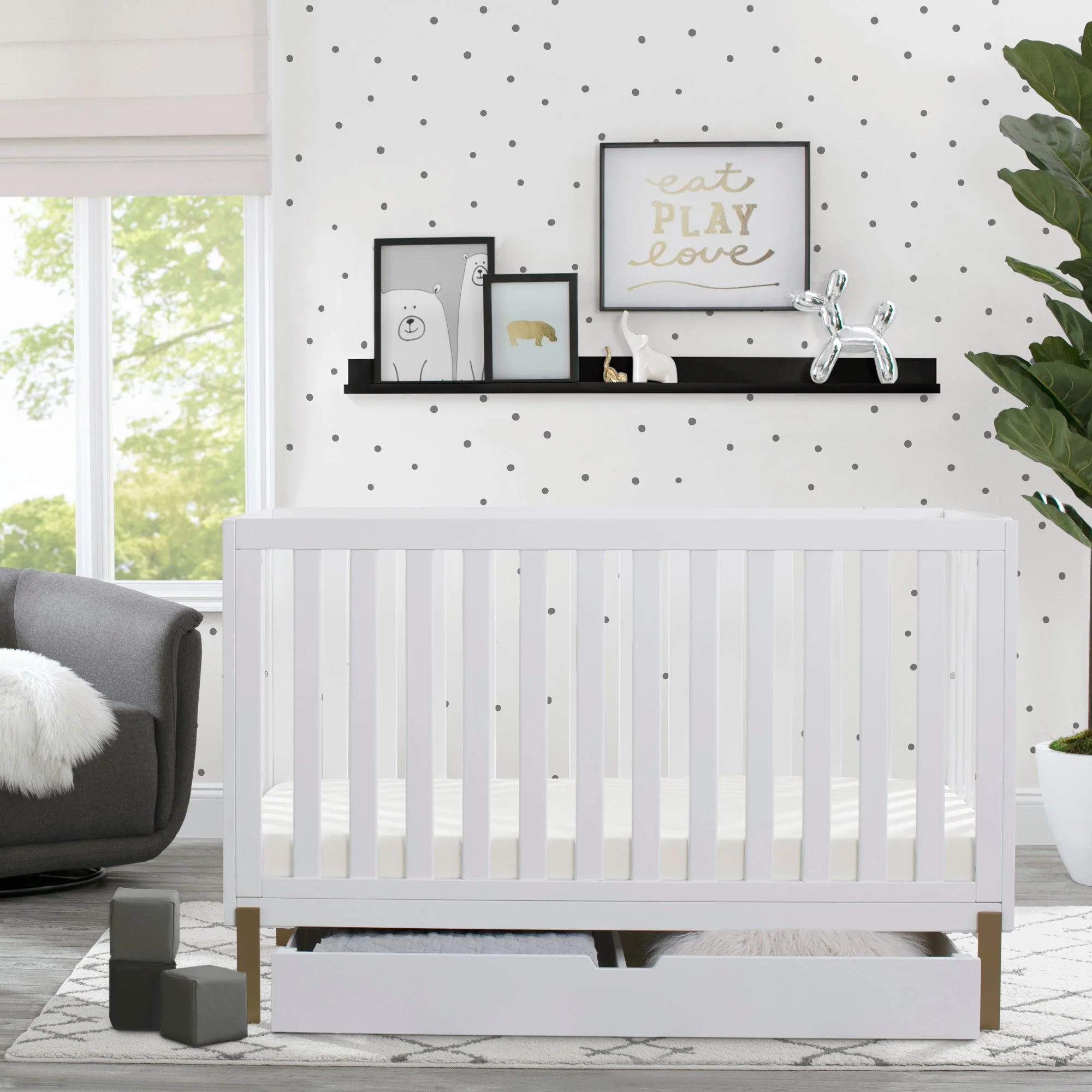 Hendrix 4-in-1 Convertible Crib + Under Crib Roll-Out Storage - Image 5