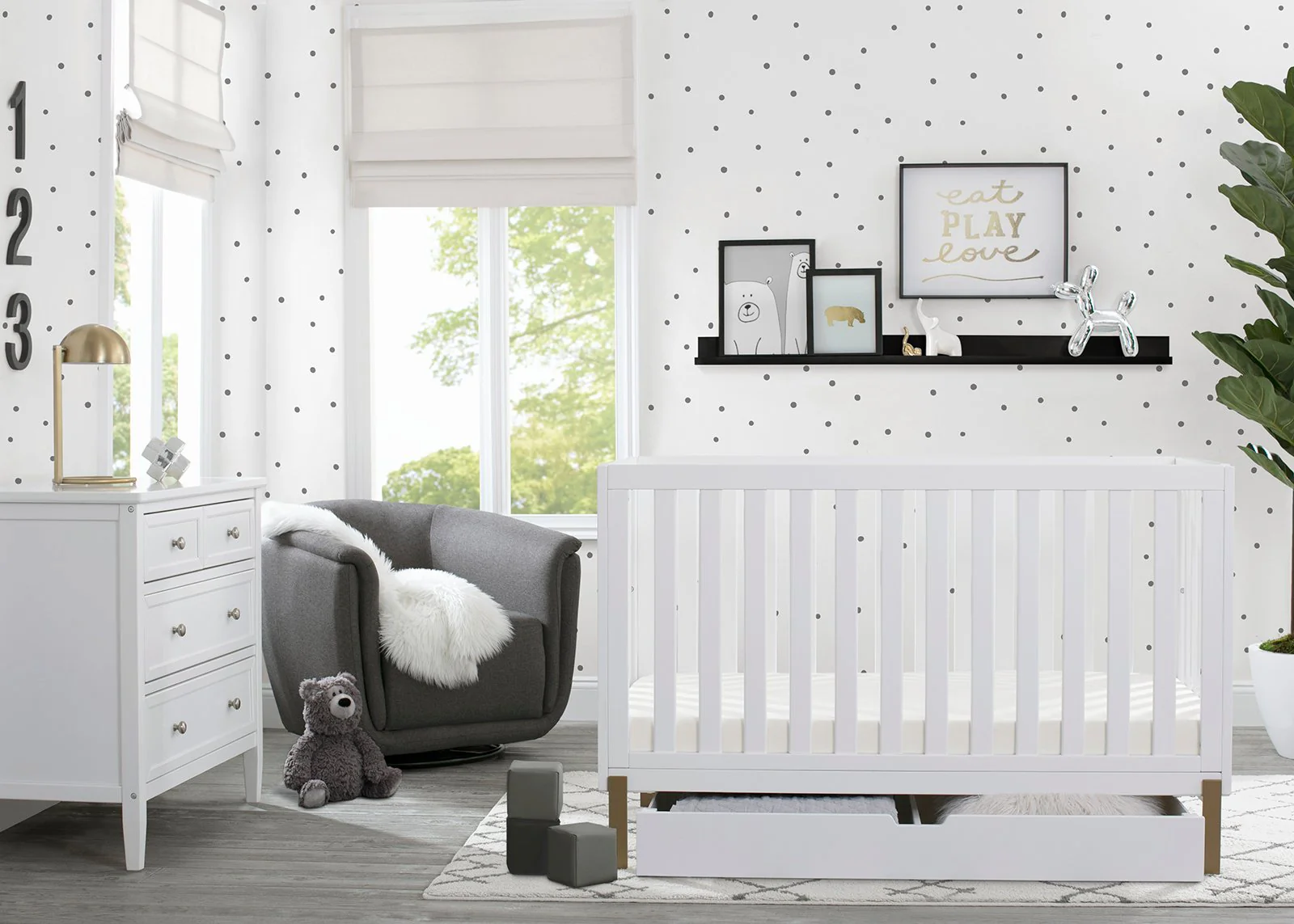 Hendrix 4-in-1 Convertible Crib + Under Crib Roll-Out Storage - Image 6
