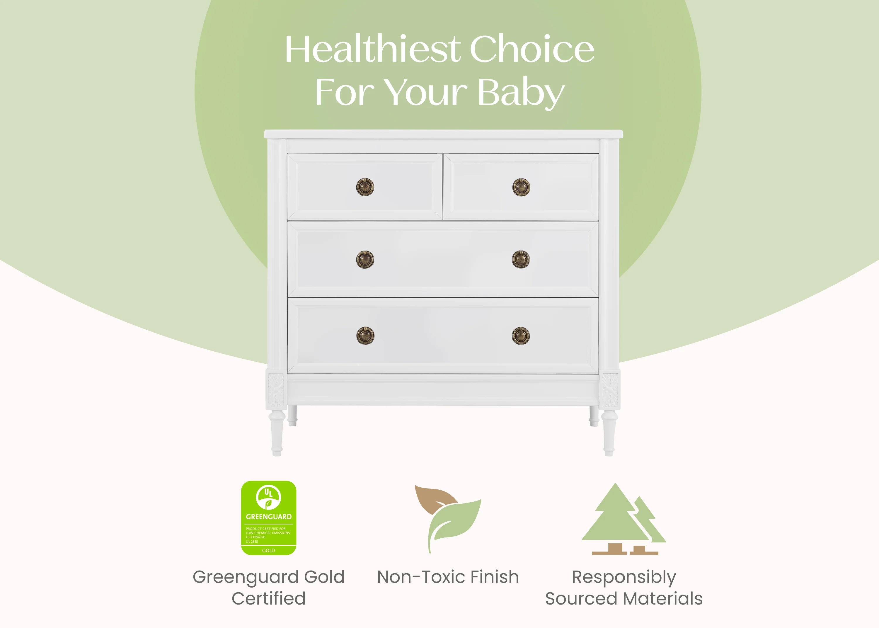 Heritage 4 Drawer Dresser with Changing Top and Interlocking Drawers - Image 2
