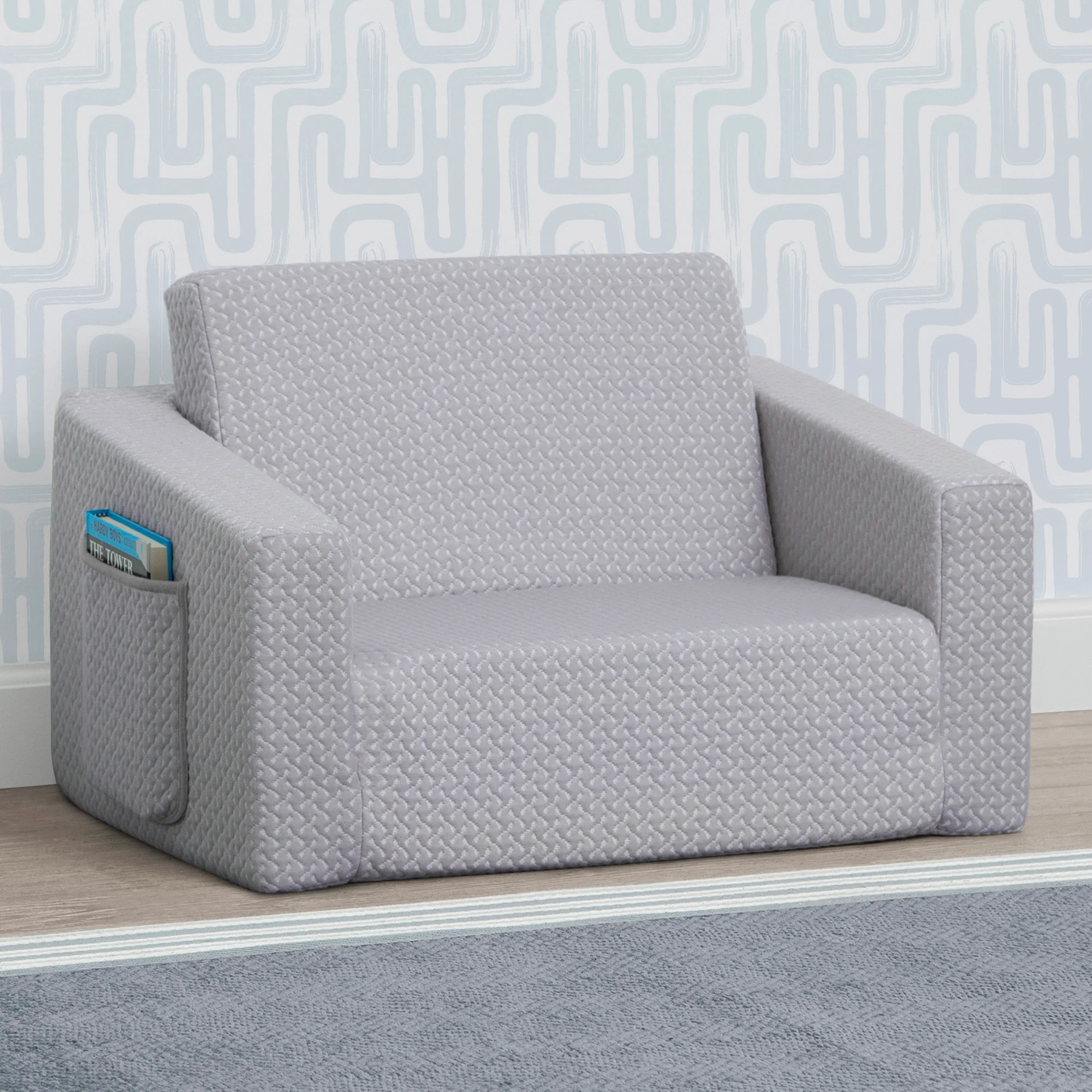 iComfort Memory Foam Flip-Out 2-in-1 Convertible Chair to Lounger for Kids - Image 6
