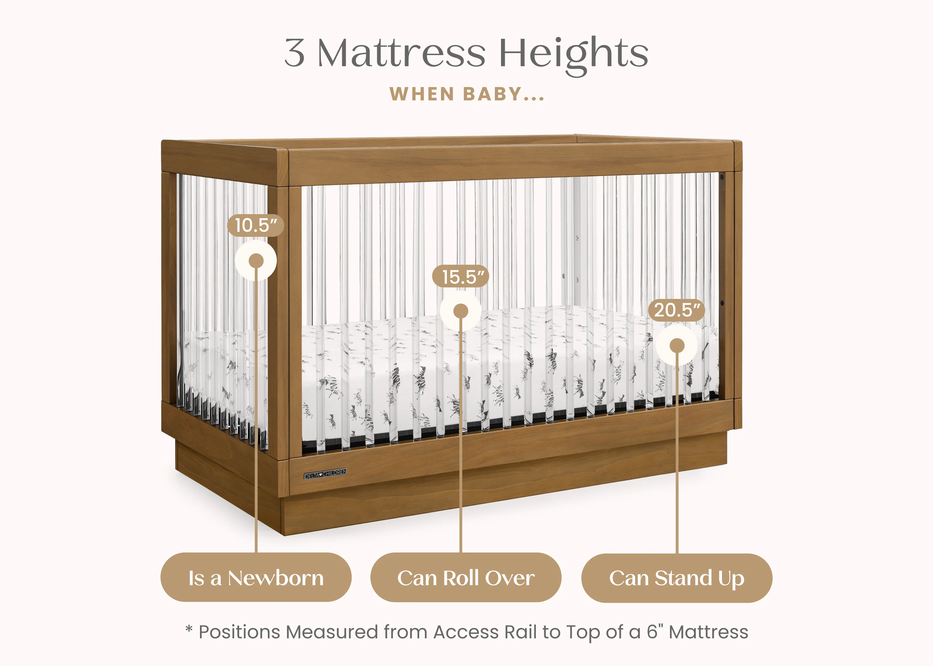 James Acrylic 4-in-1 Convertible Crib - Image 5